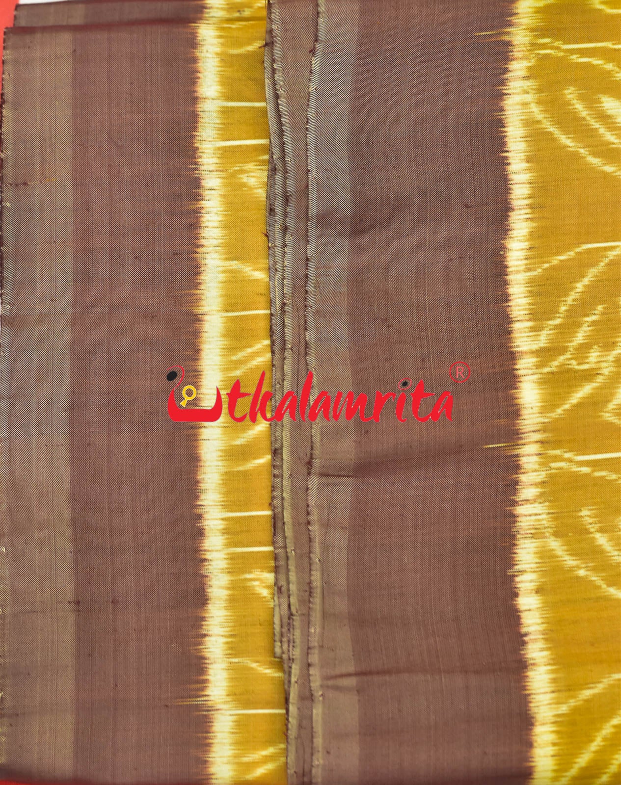 Khaja Natural Dye Mayura Anchal Khandua Silk Saree