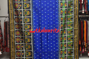 Blue Hati Scott Khandua Silk Saree