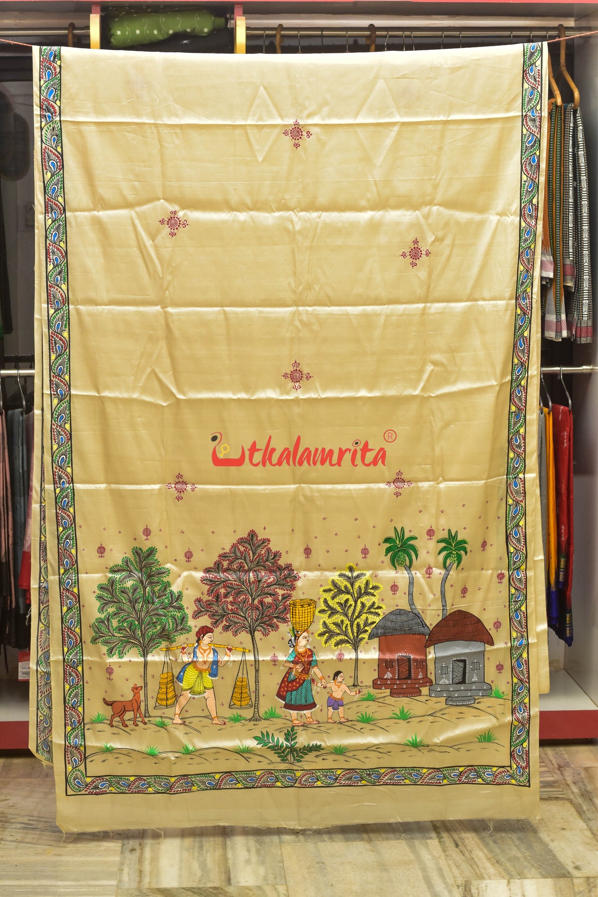 Adibasi Pallu Pattachitra Tussar Silk Saree