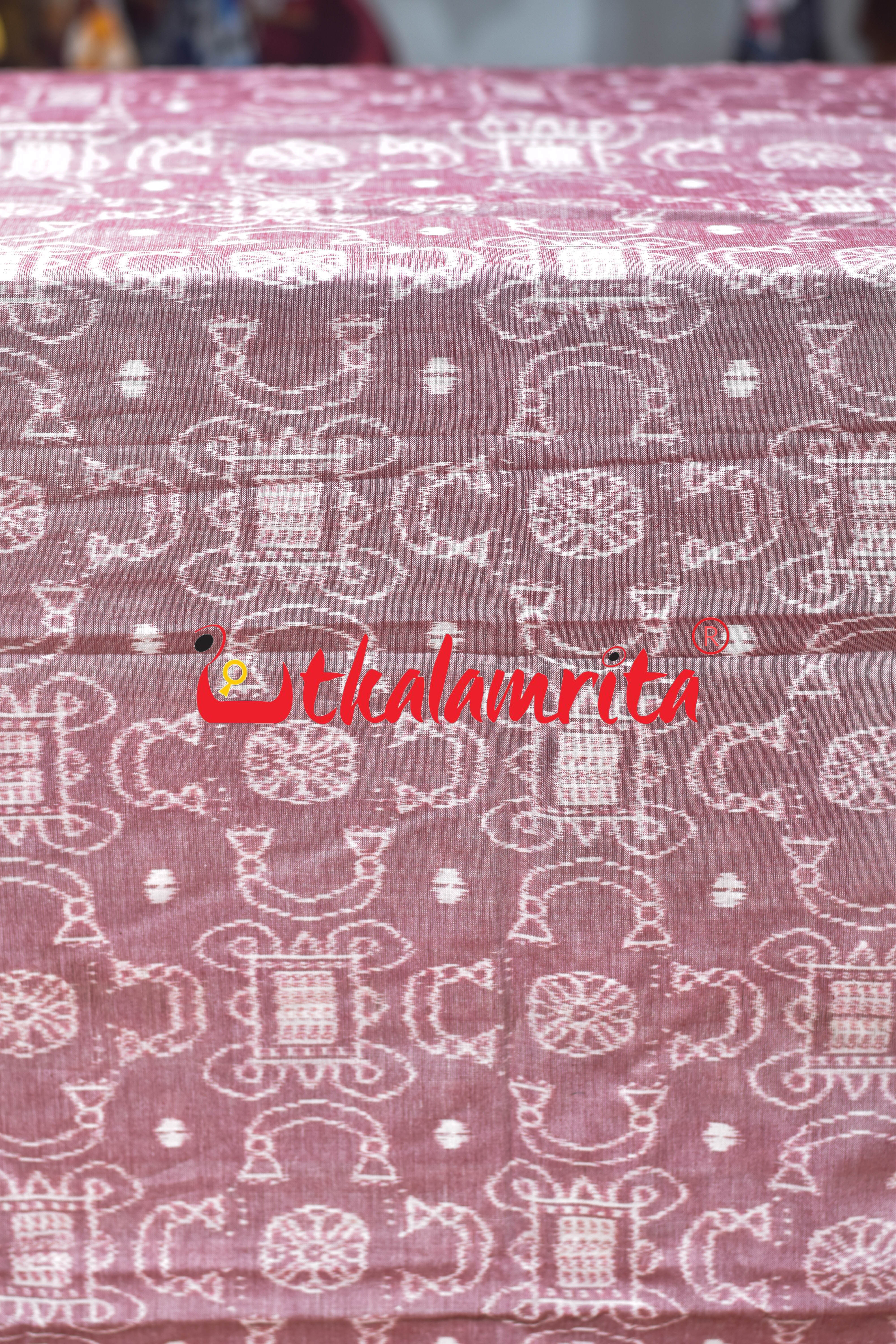 Sree Jantra Lakhmi Pada Pink Sambalpuri Cotton (Fabric)