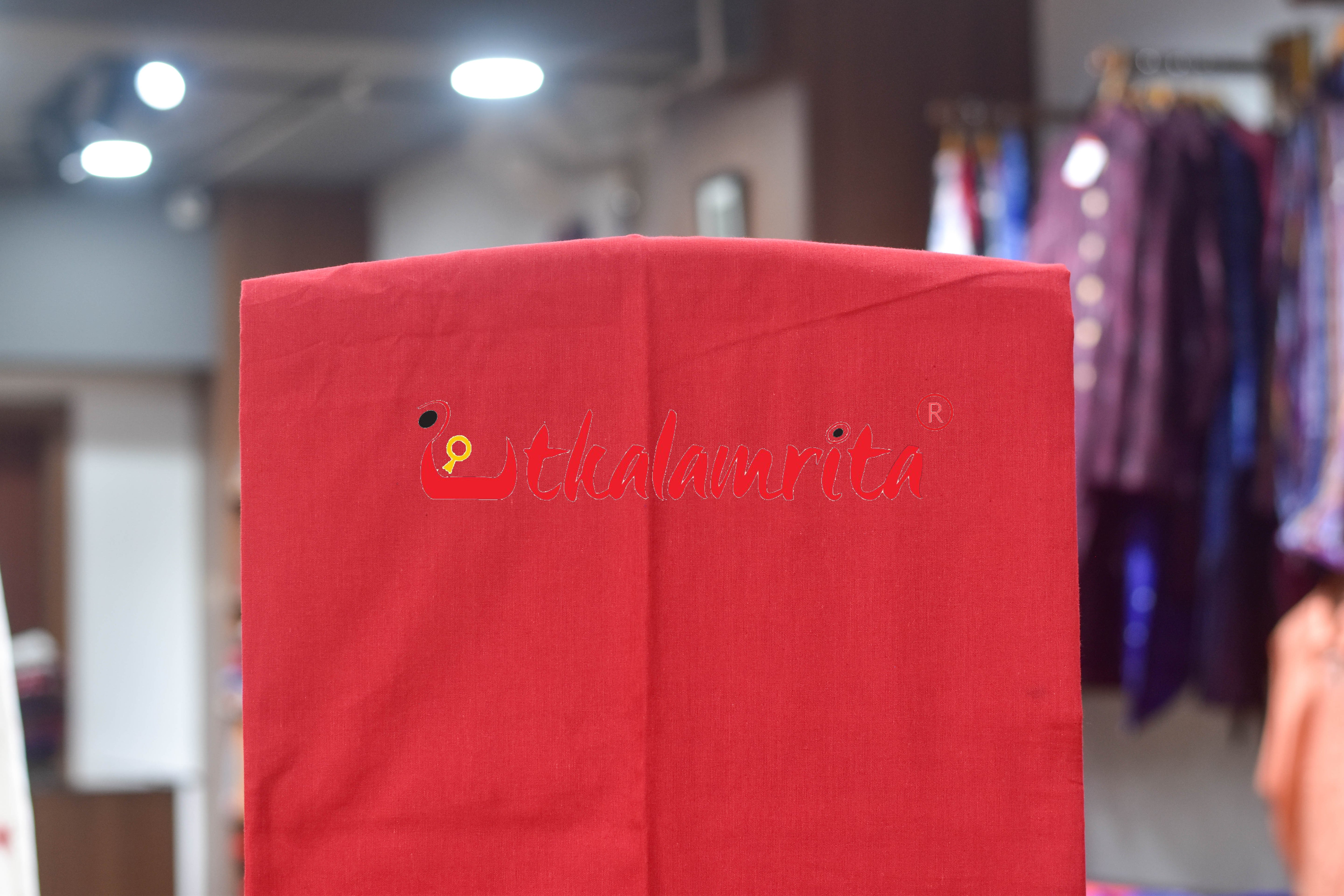 Blue Red Thikiri Waves Sambalpuri Cotton Dress Set