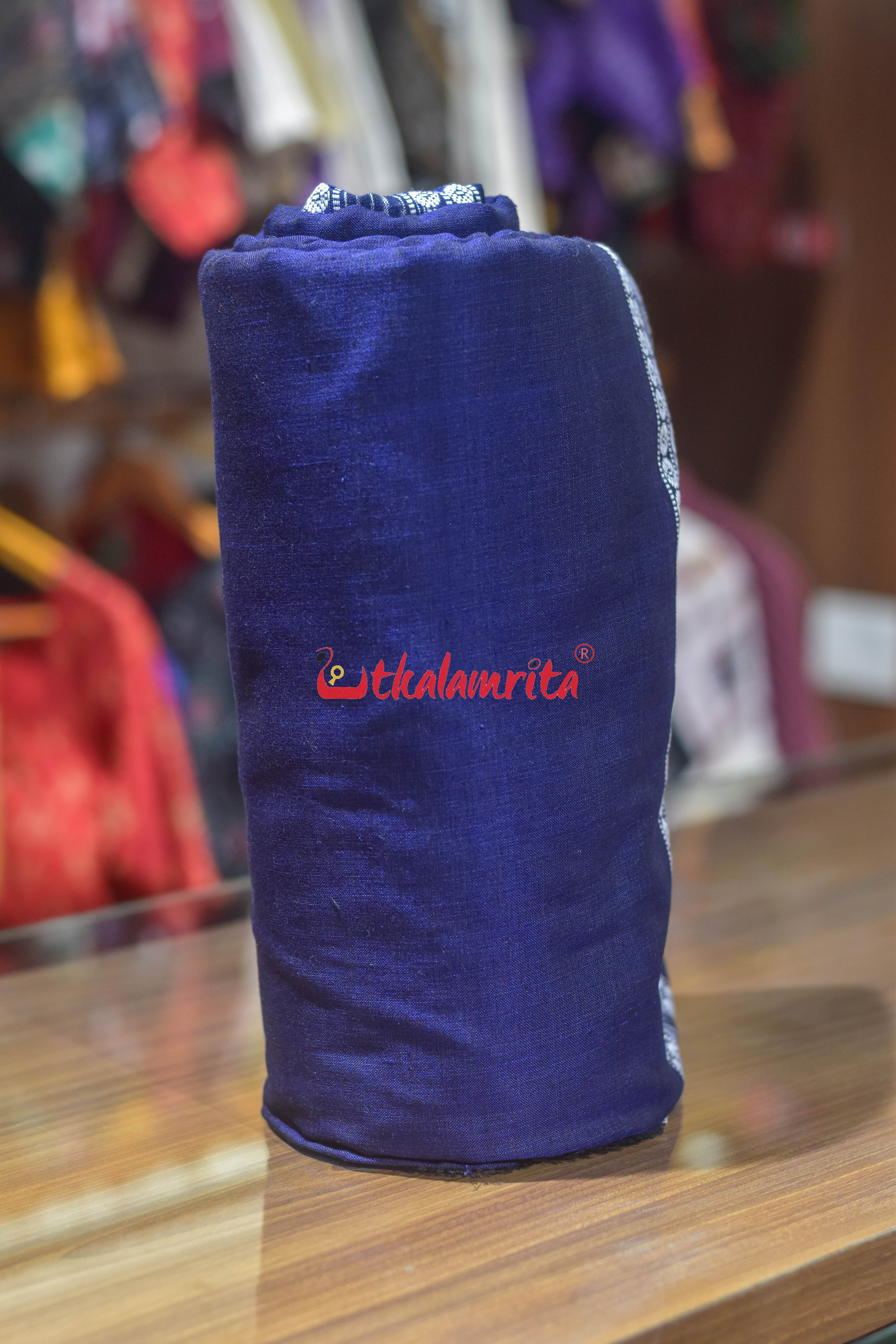 Blue With Ikat Border (Fabric)