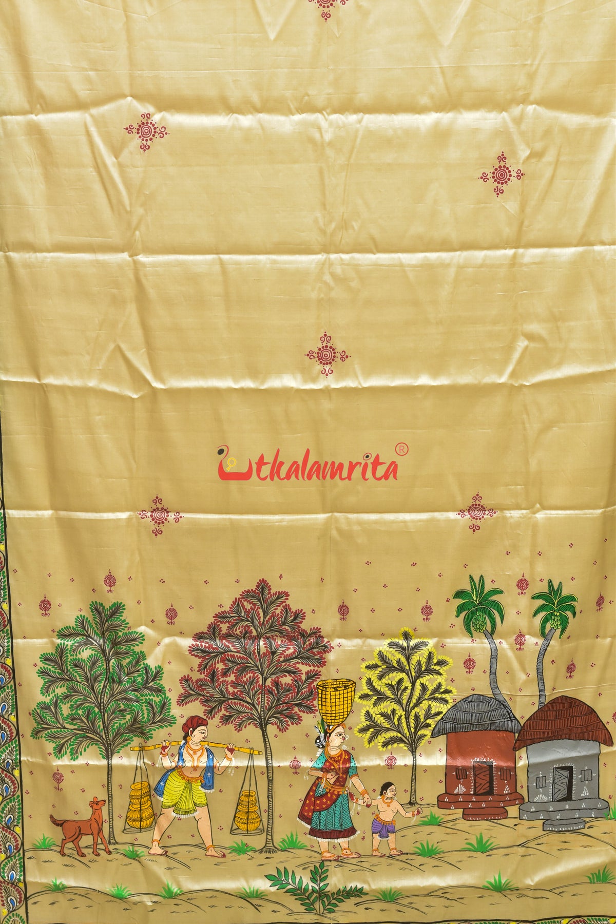 Adibasi Pallu Pattachitra Tussar Silk Saree