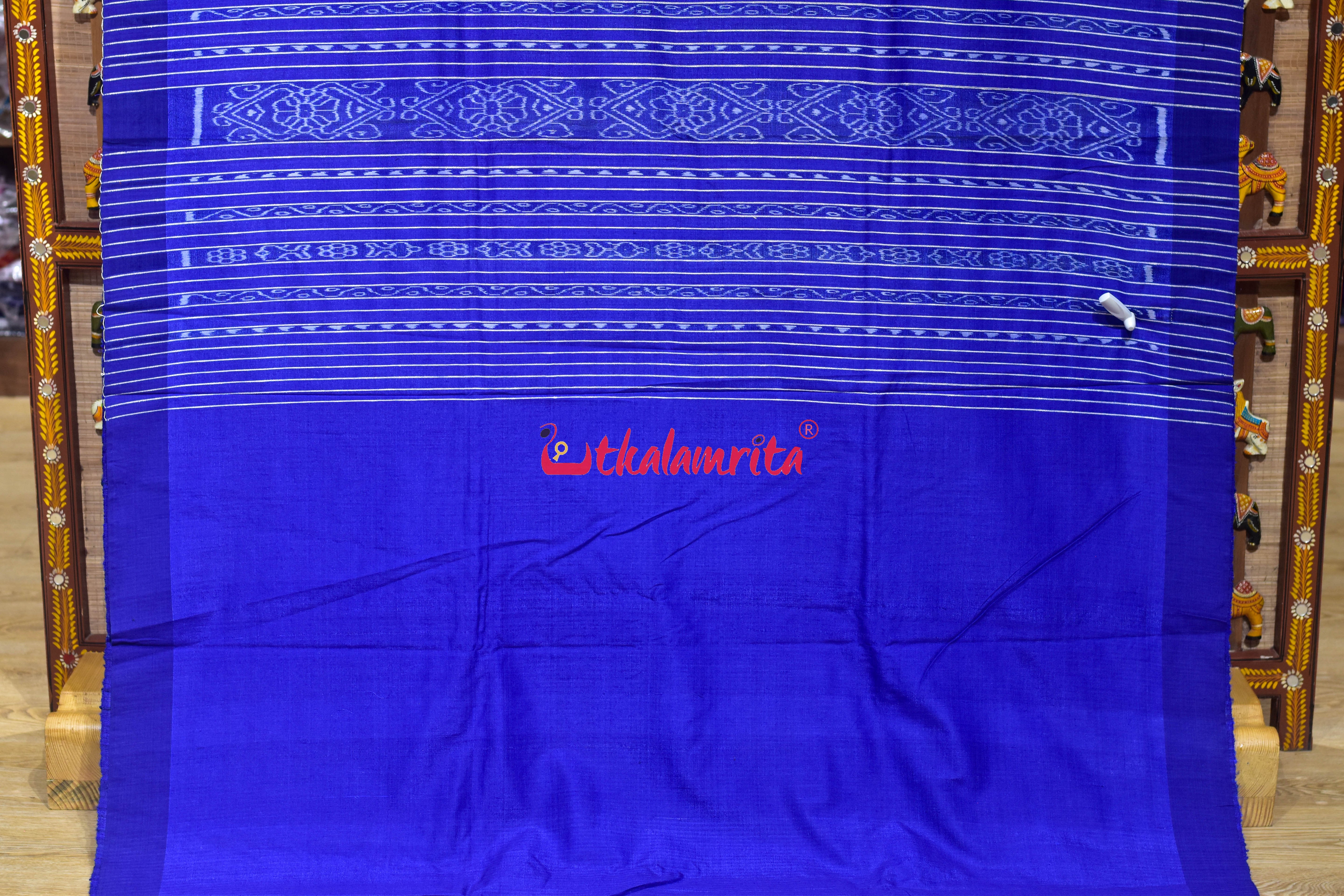 Ghee with Blue Border Gopalpur Tussar Silk Saree