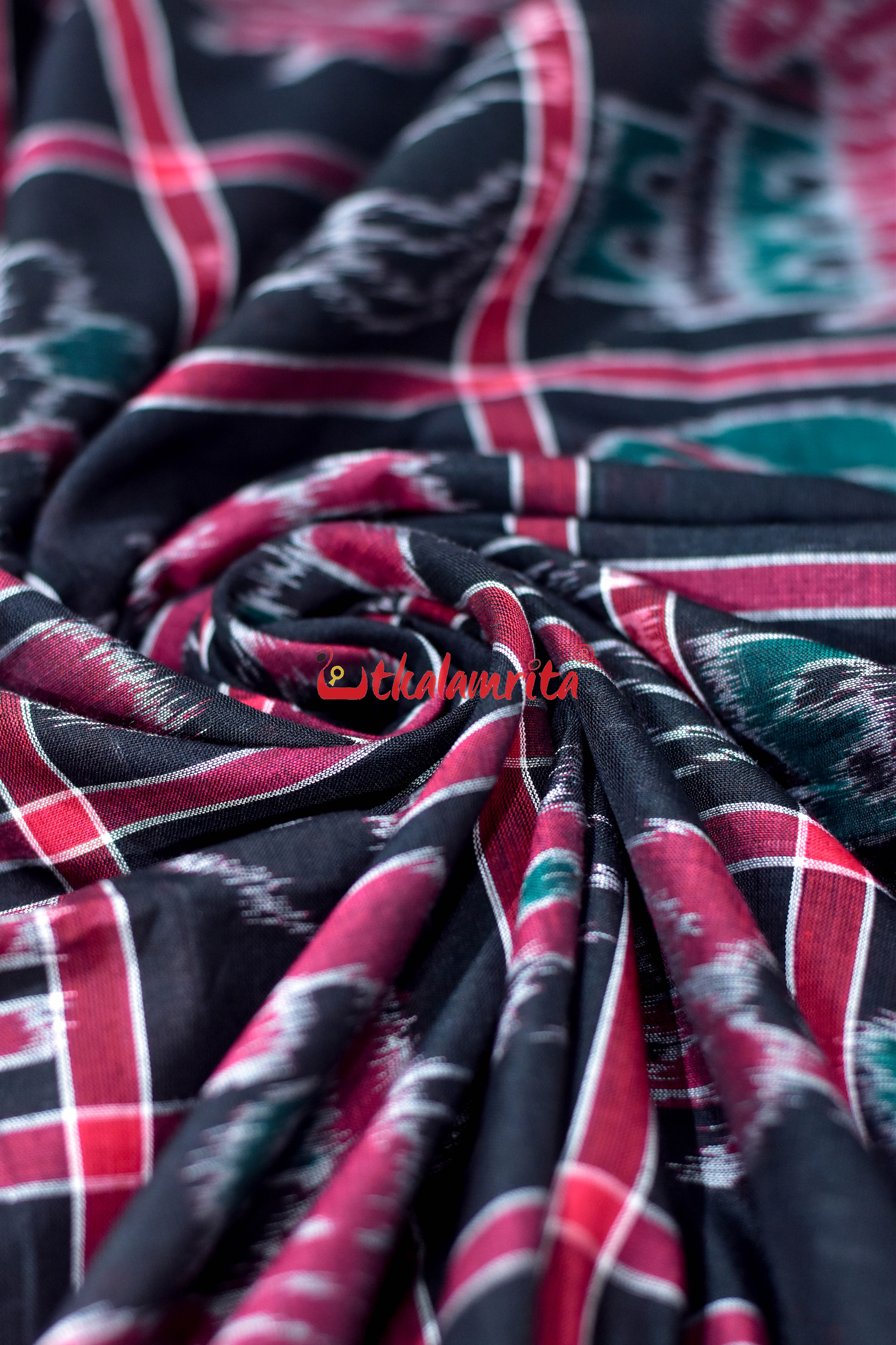 Black Red and Green Combo Nabakothi Cotton (Fabric)
