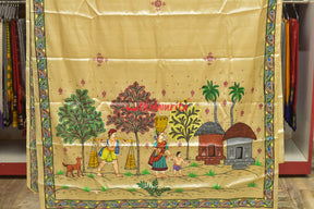 Adibasi Pallu Pattachitra Tussar Silk Saree