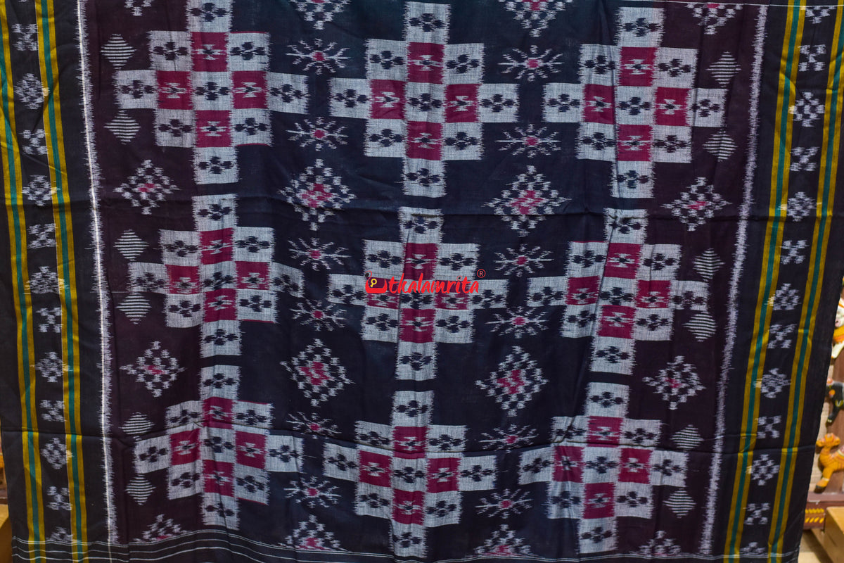 Green Red Hathi Boita Khandua Cotton Saree