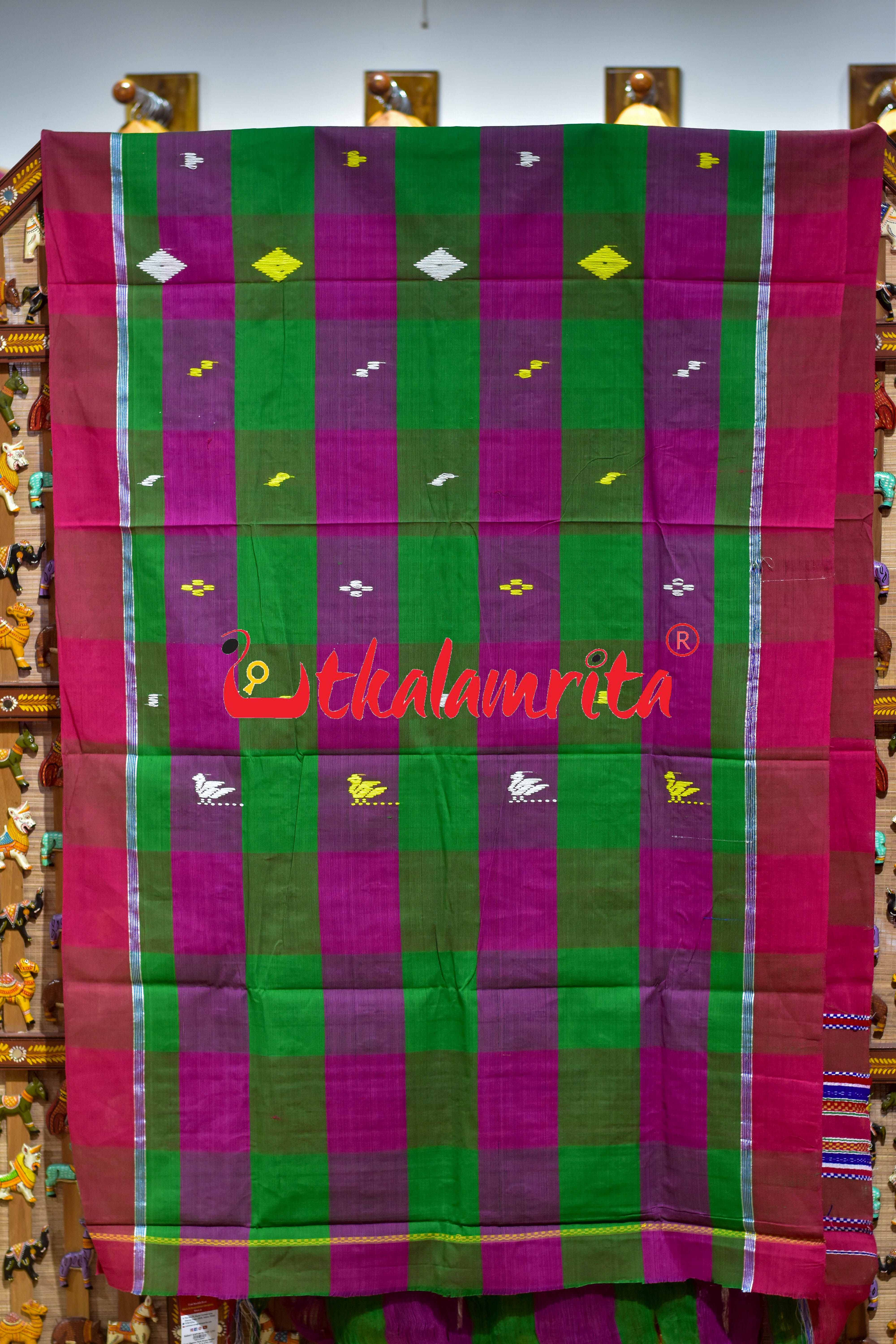 Green Magenta Thick Stripes Santhal