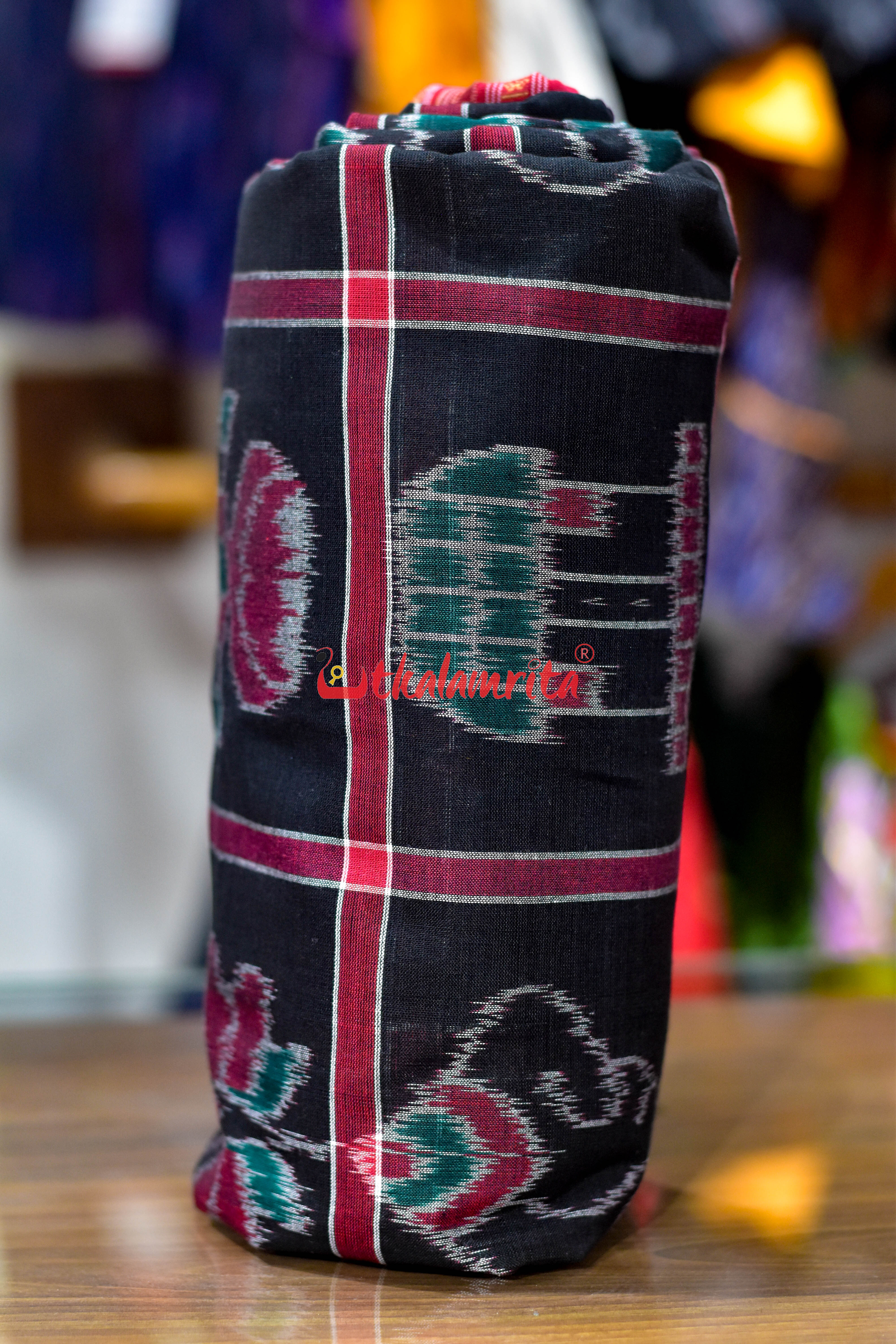 Black Red and Green Combo Nabakothi Cotton (Fabric)