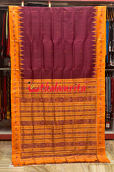 Jamun Orange Buti Khandua Silk Saree