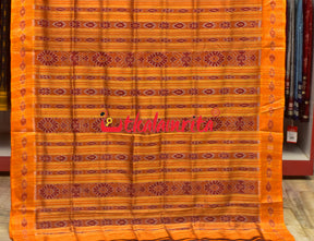 Jamun Orange Buti Khandua Silk Saree