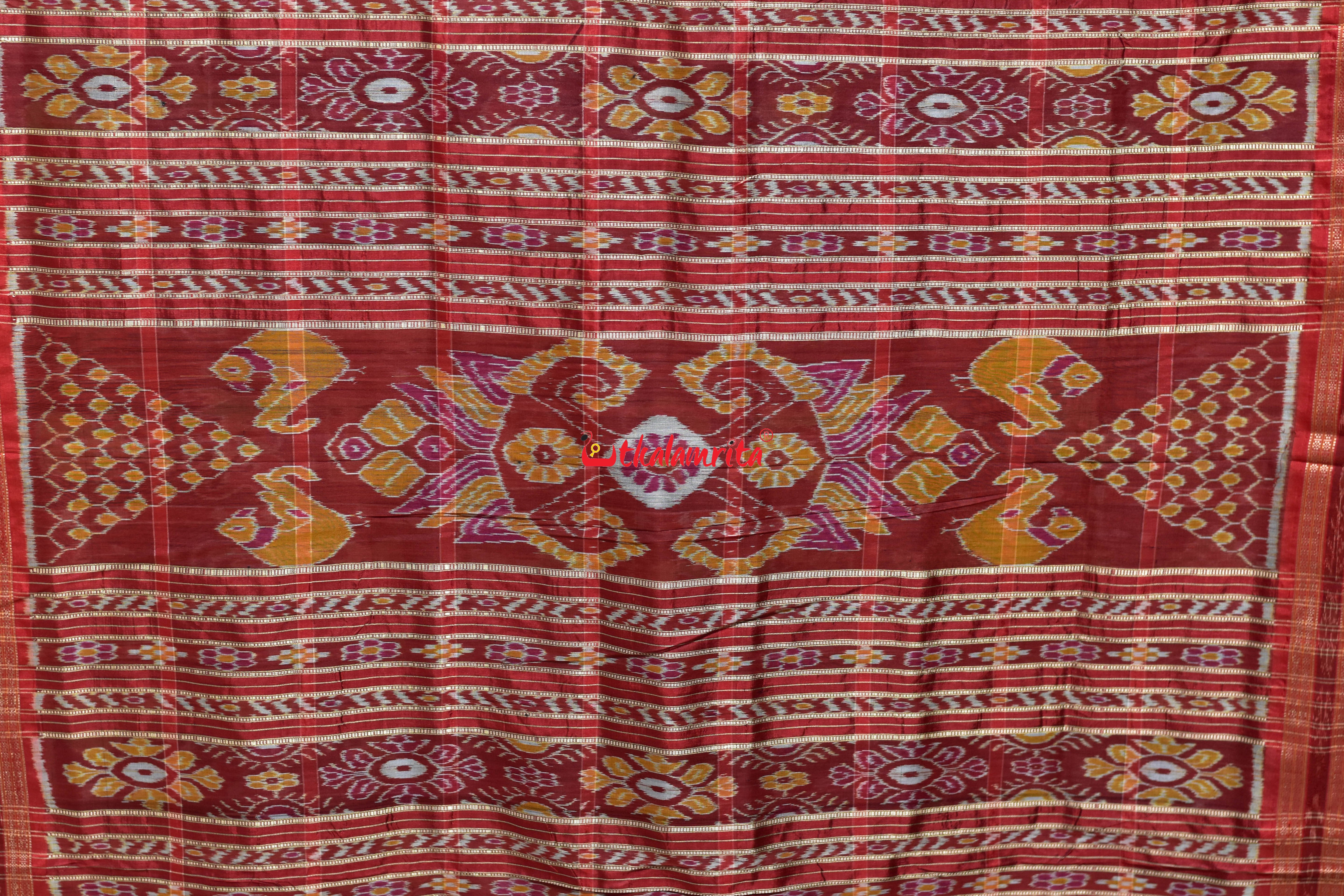 Black Nabakothi Dotted Khandua Silk Saree