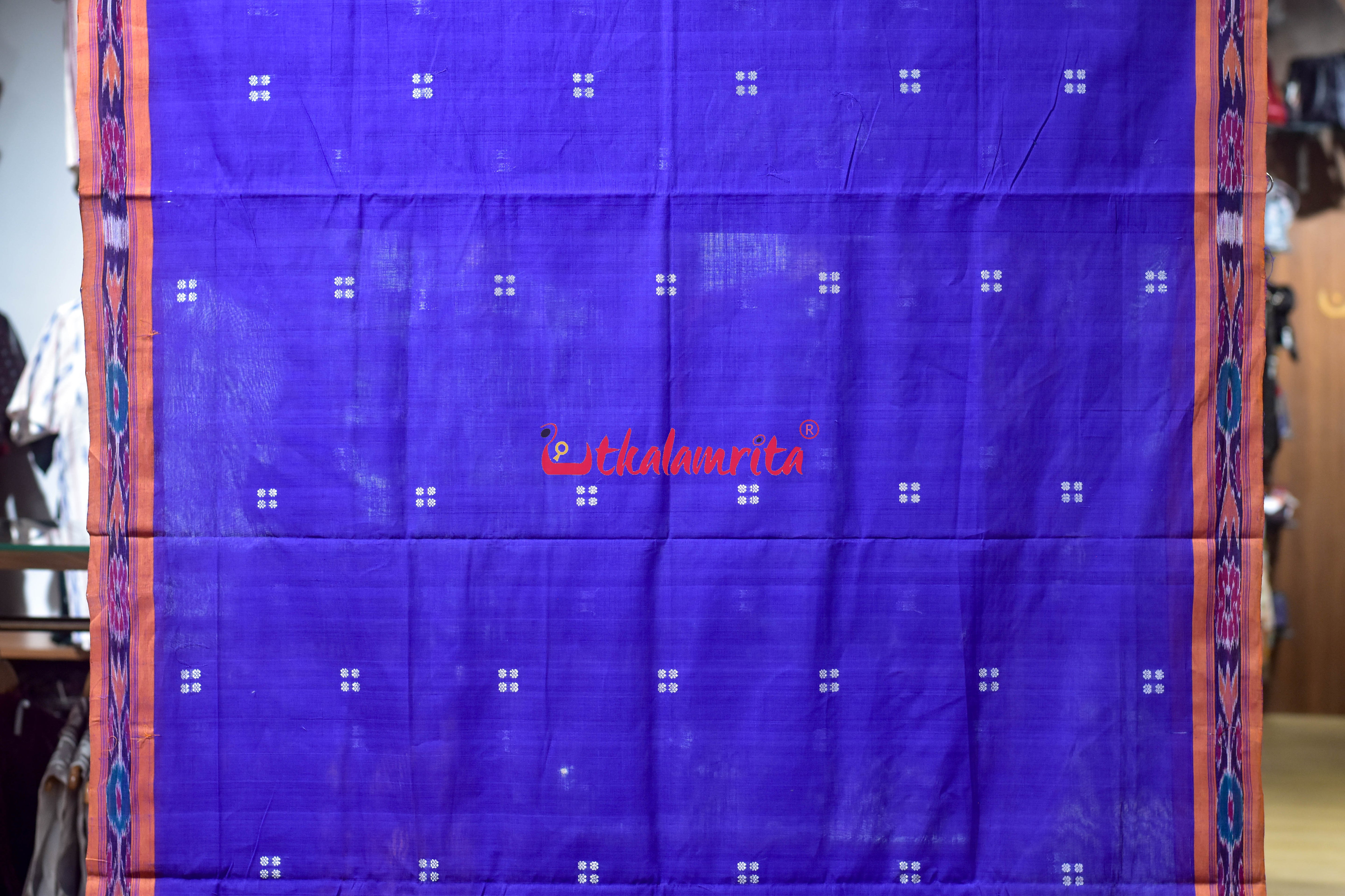 Blue Orange Pittala Single Cotton Saree