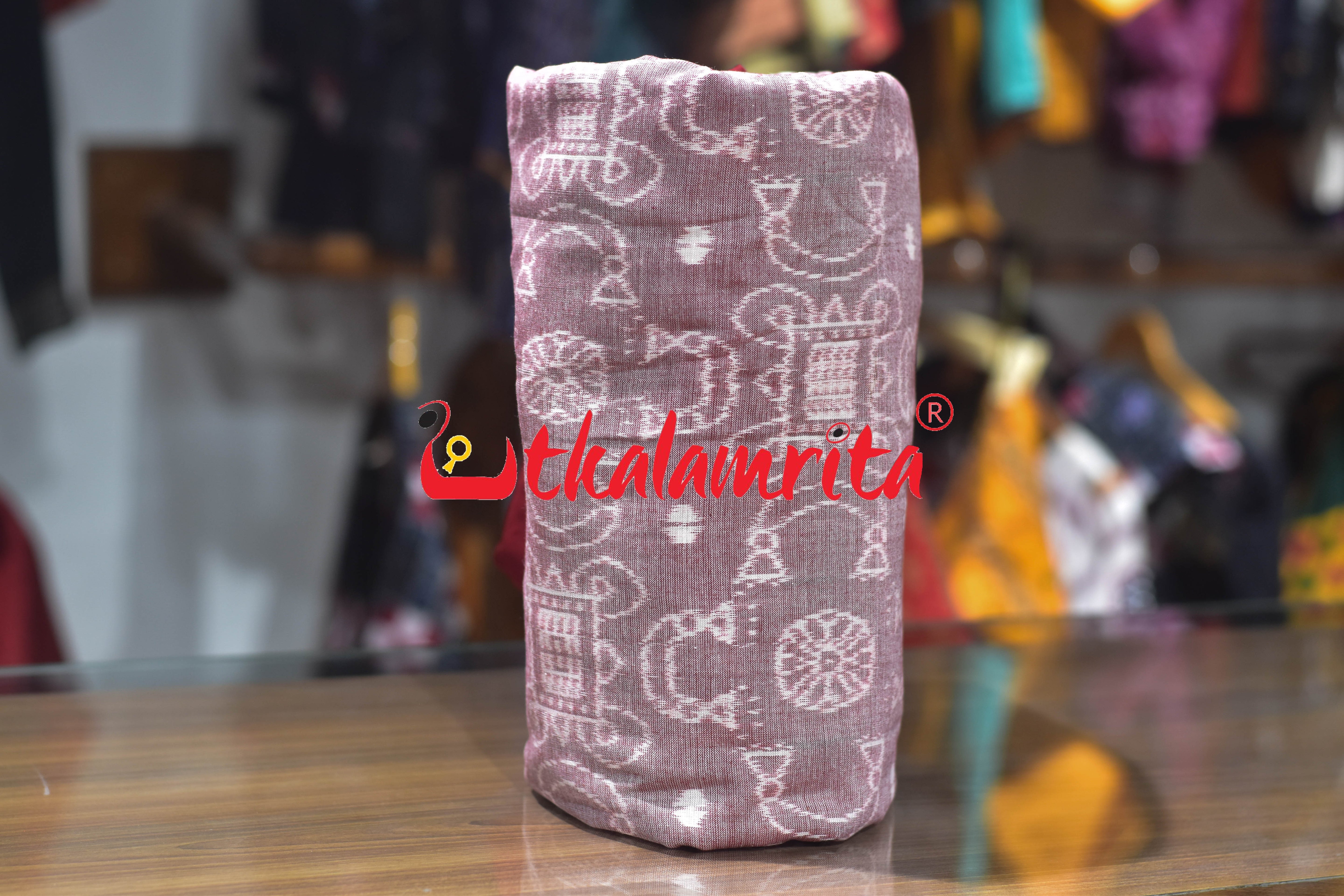 Sree Jantra Lakhmi Pada Pink Sambalpuri Cotton (Fabric)