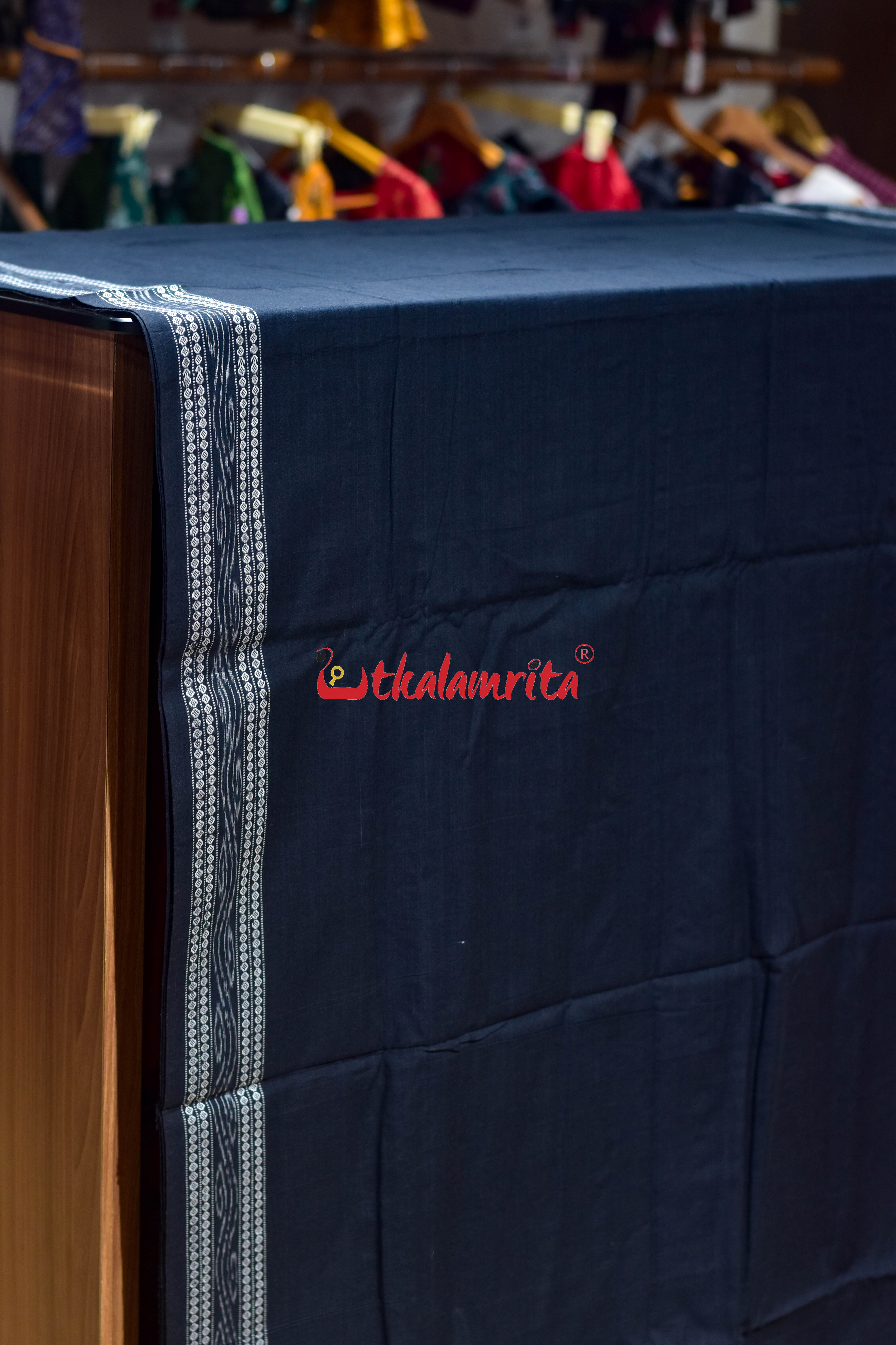 Black With Ikat Border (Fabric)