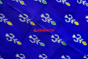 Bada Kumbha Kalasa Tribal Blue Red Khandua Silk Saree