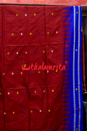 Maroon Blue Dolabedi Silk Saree