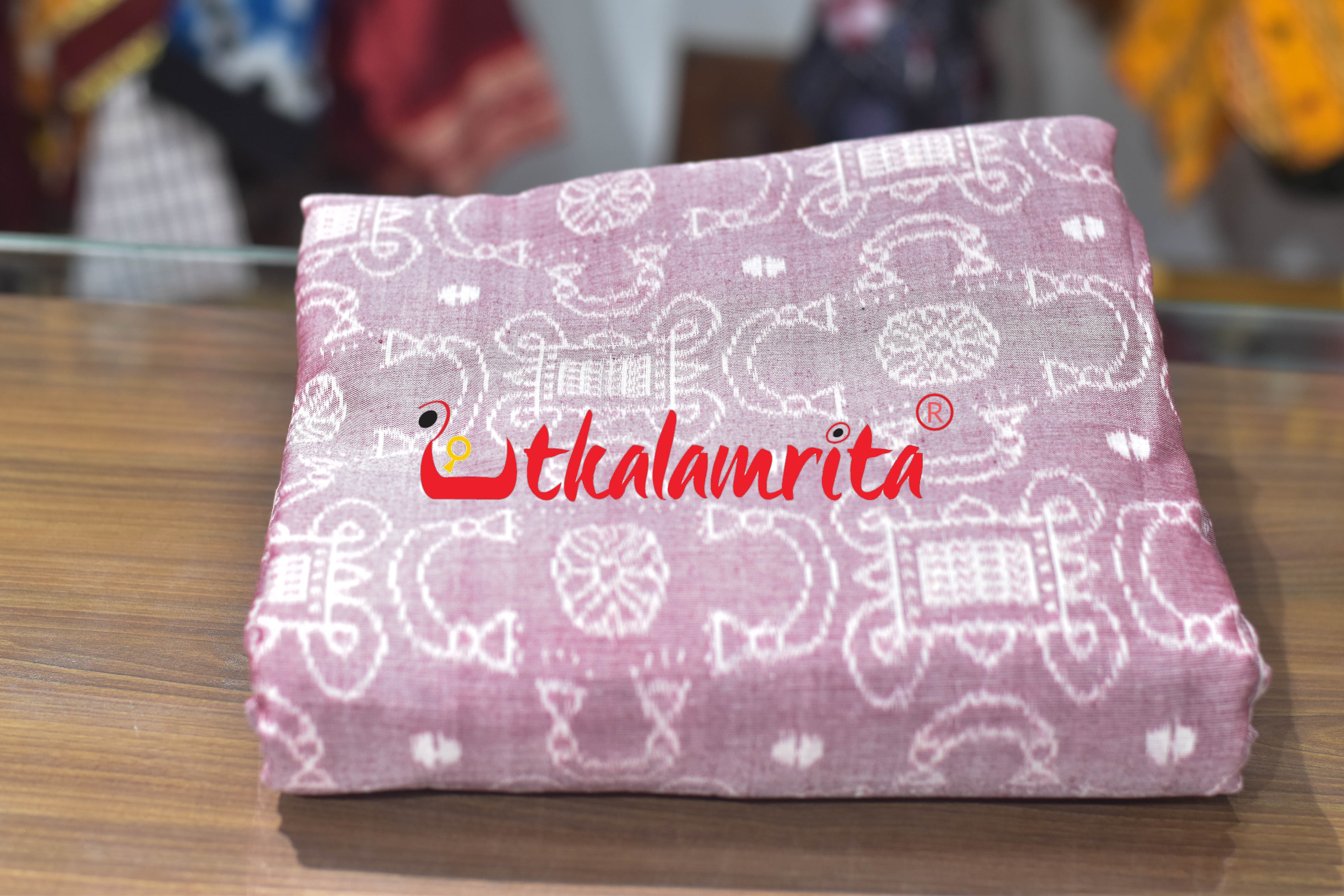 Sree Jantra Lakhmi Pada Pink Sambalpuri Cotton (Fabric)