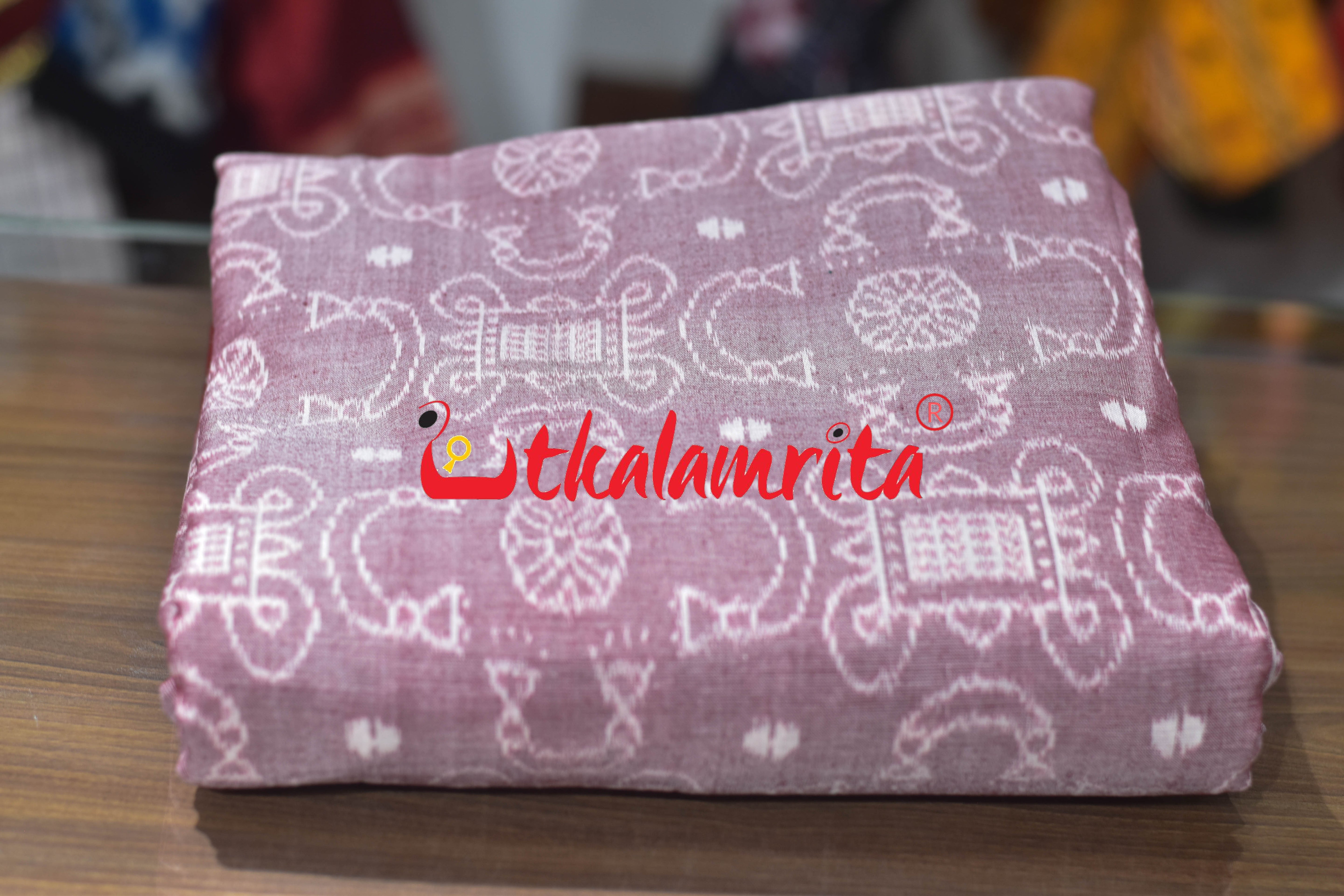Sree Jantra Lakhmi Pada Pink Sambalpuri Cotton (Fabric)