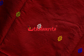 Maroon Blue Dolabedi Silk Saree