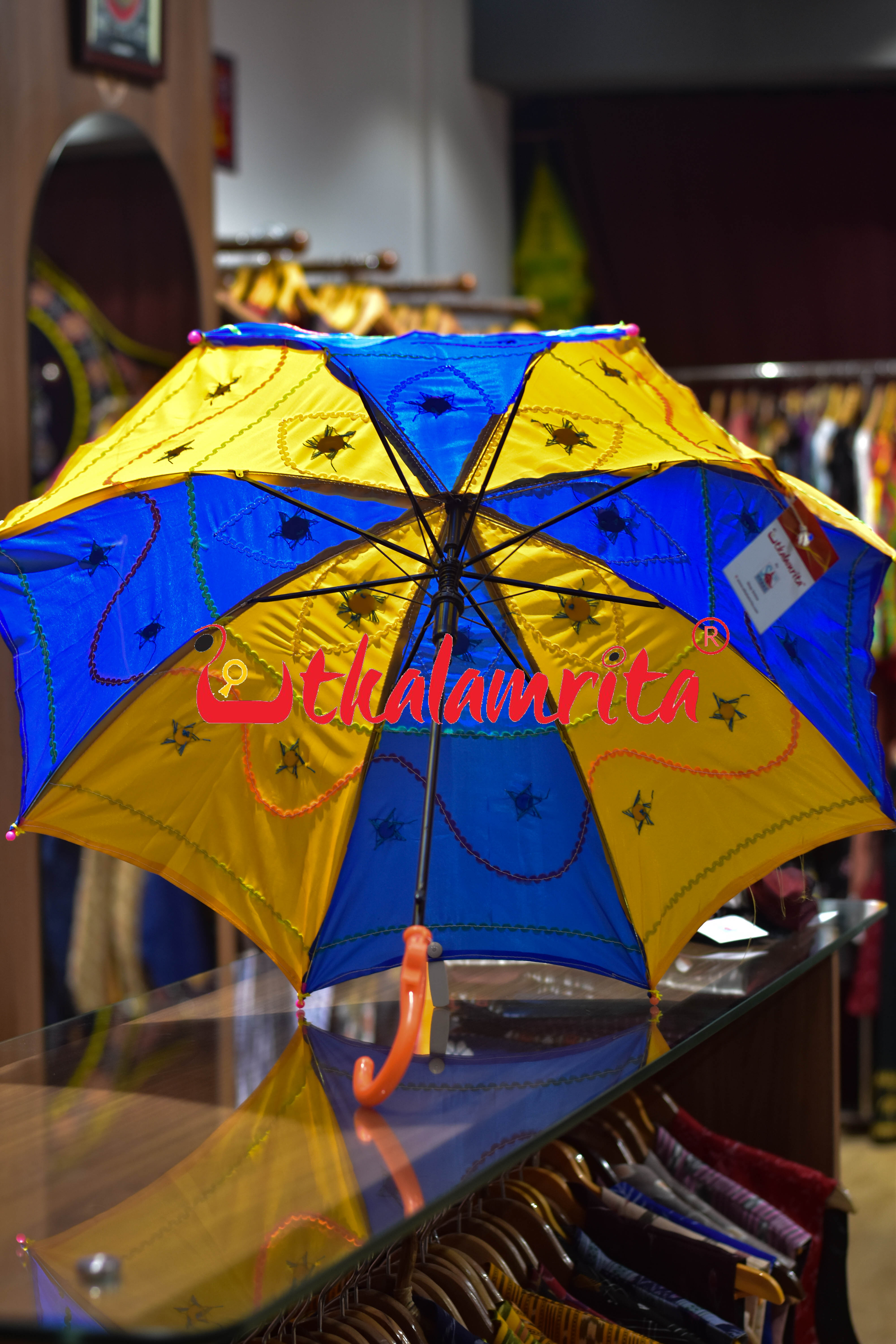 Blue Mustard Pipli Waterproof Umbrella