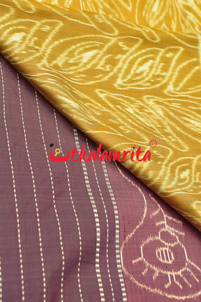 Khaja Natural Dye Mayura Anchal Khandua Silk Saree