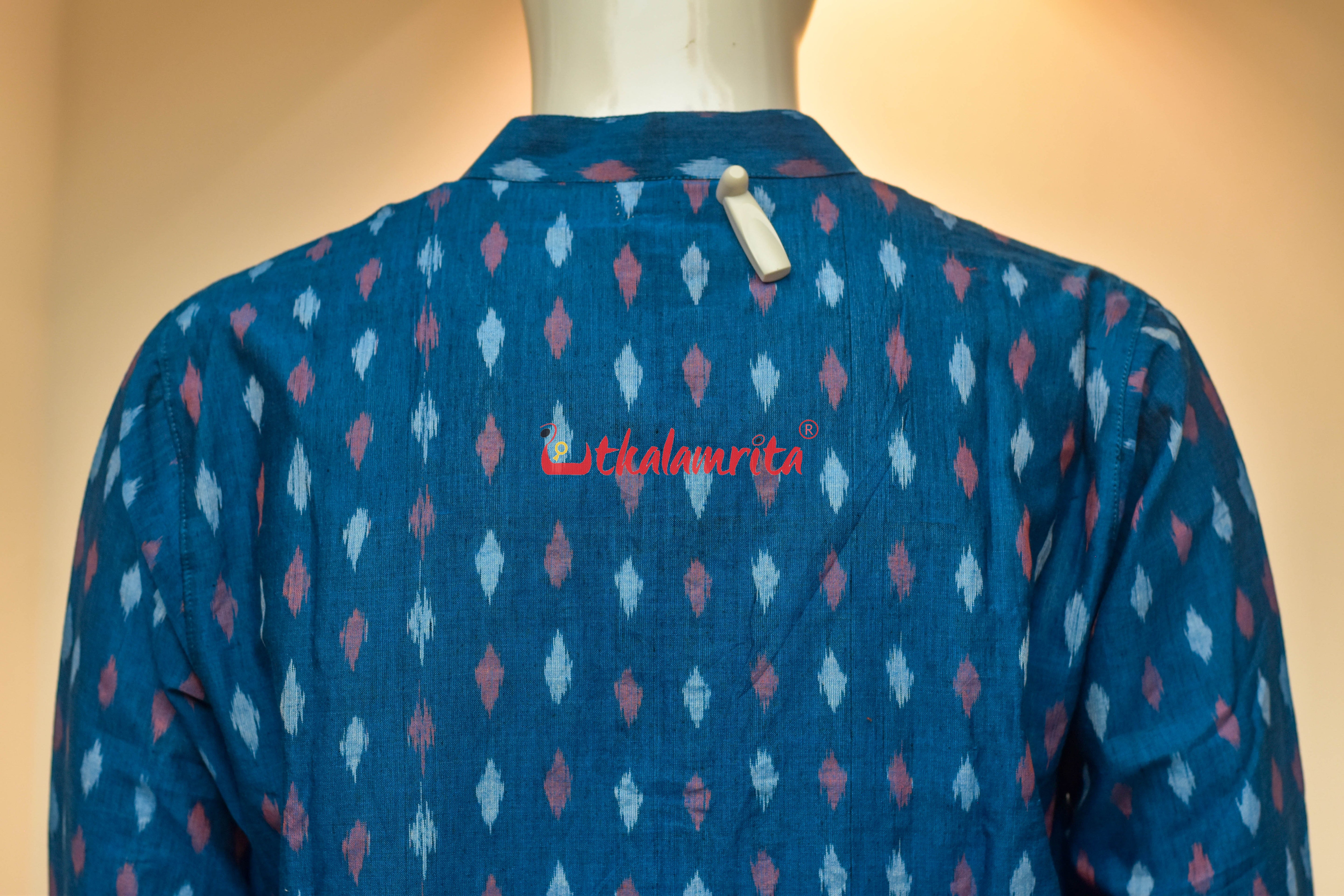 Teal Blue Dots (Men's Long Kurta)