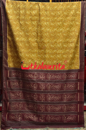 Khaja Natural Dye Mayura Anchal Khandua Silk Saree