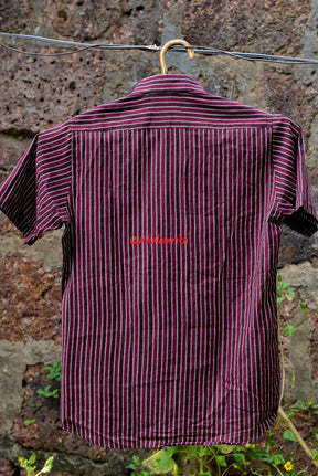 Maroon Coffee Lines- Half Kotpad Shirt