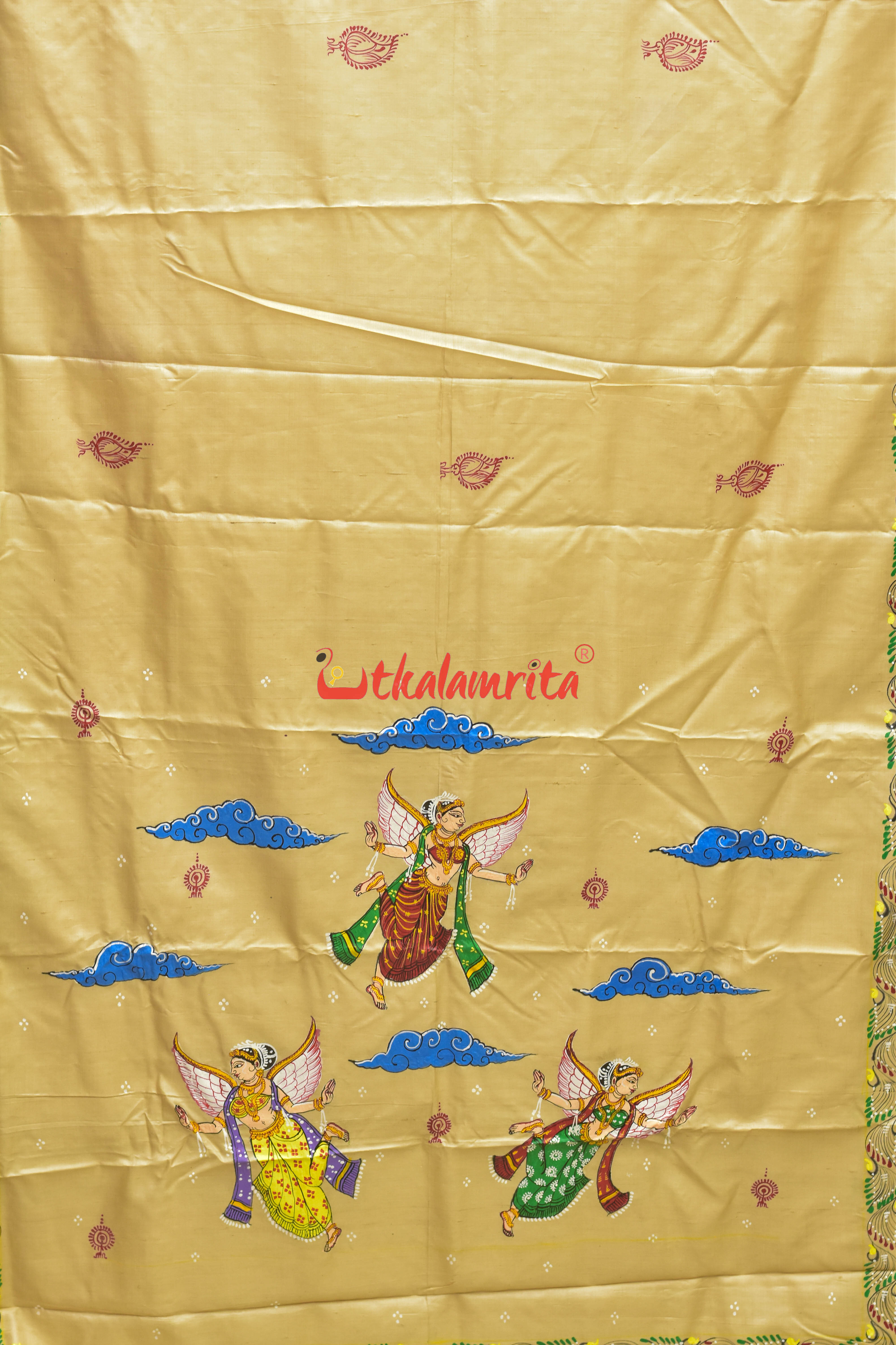 Pari Theme Pattachitra Tussar Silk Saree