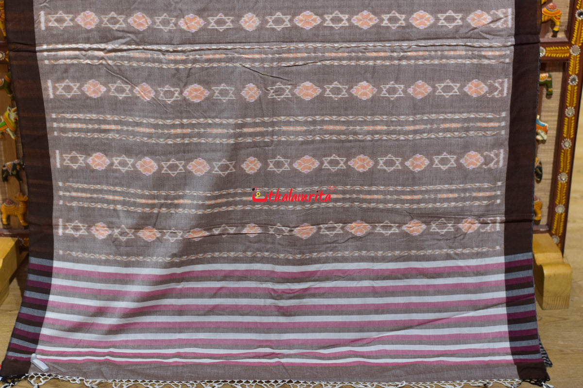 Leaf Pink Maniabandha Cotton Saree