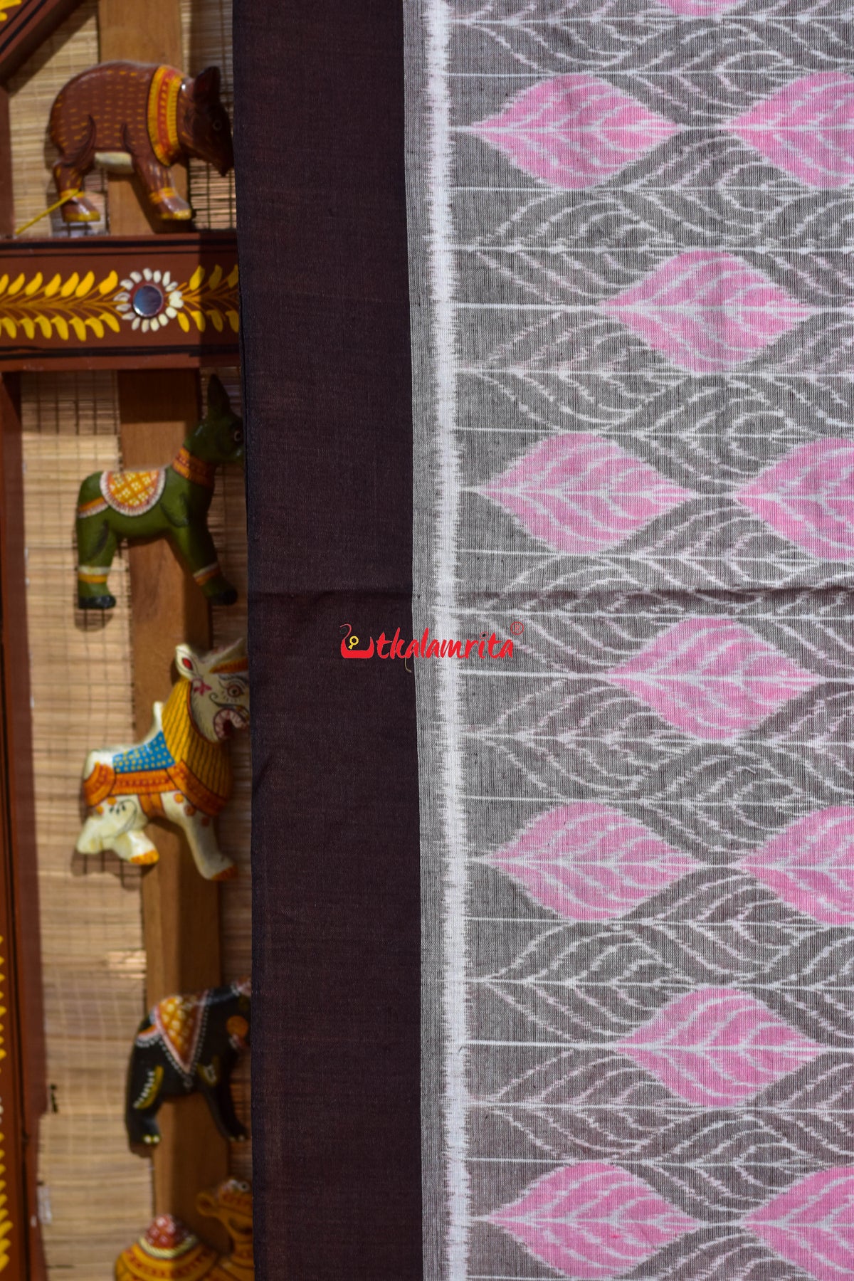Leaf Pink Maniabandha Cotton Saree