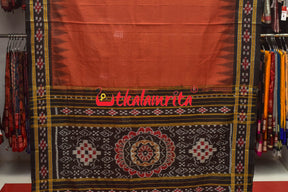 Rust Pasapali Border Khandua Cotton Saree