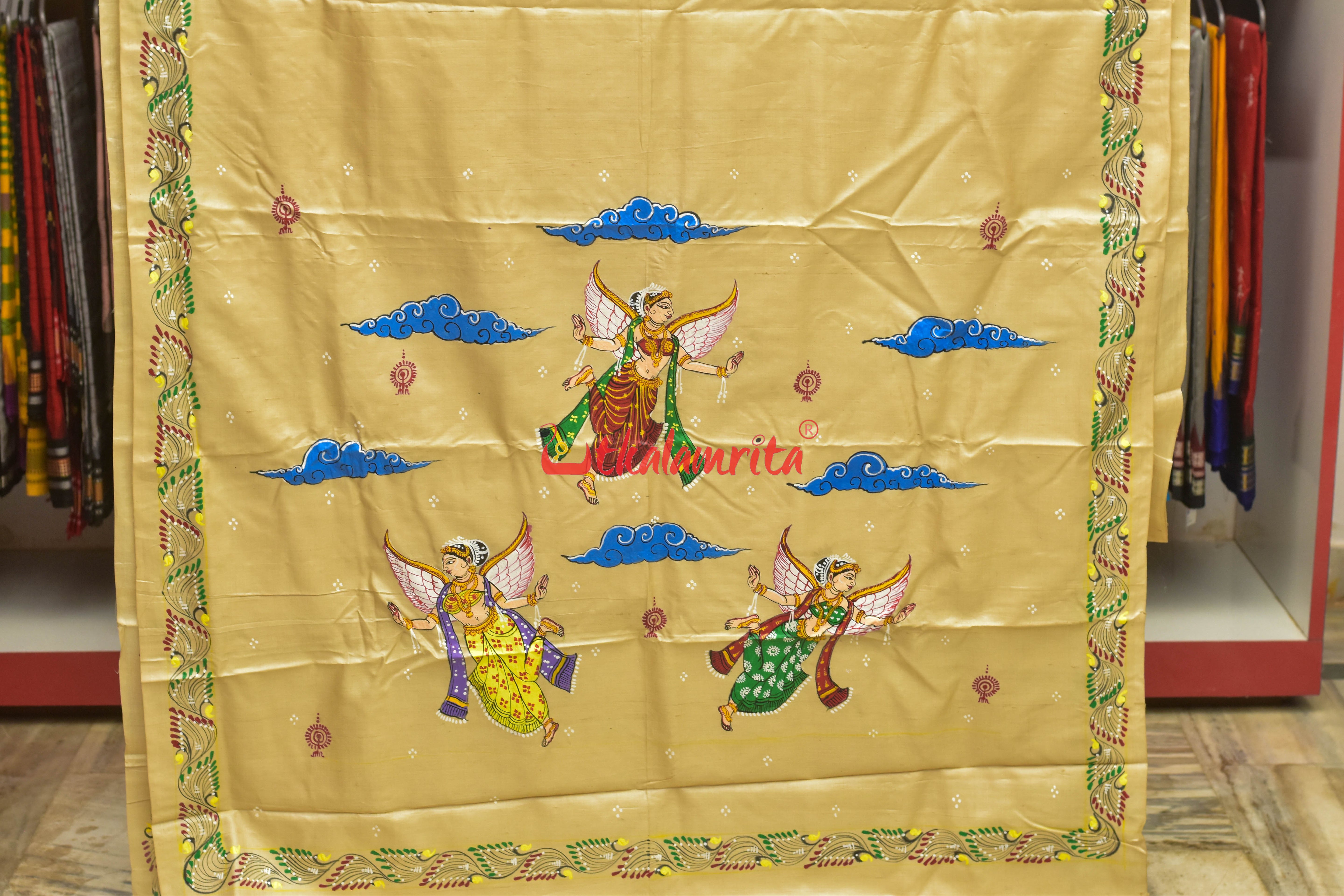 Pari Theme Pattachitra Tussar Silk Saree