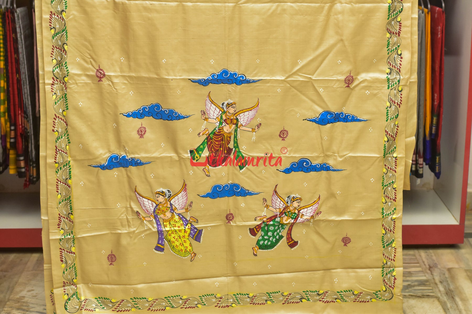 Pari Them Pattachitra Tussar Silk Saree