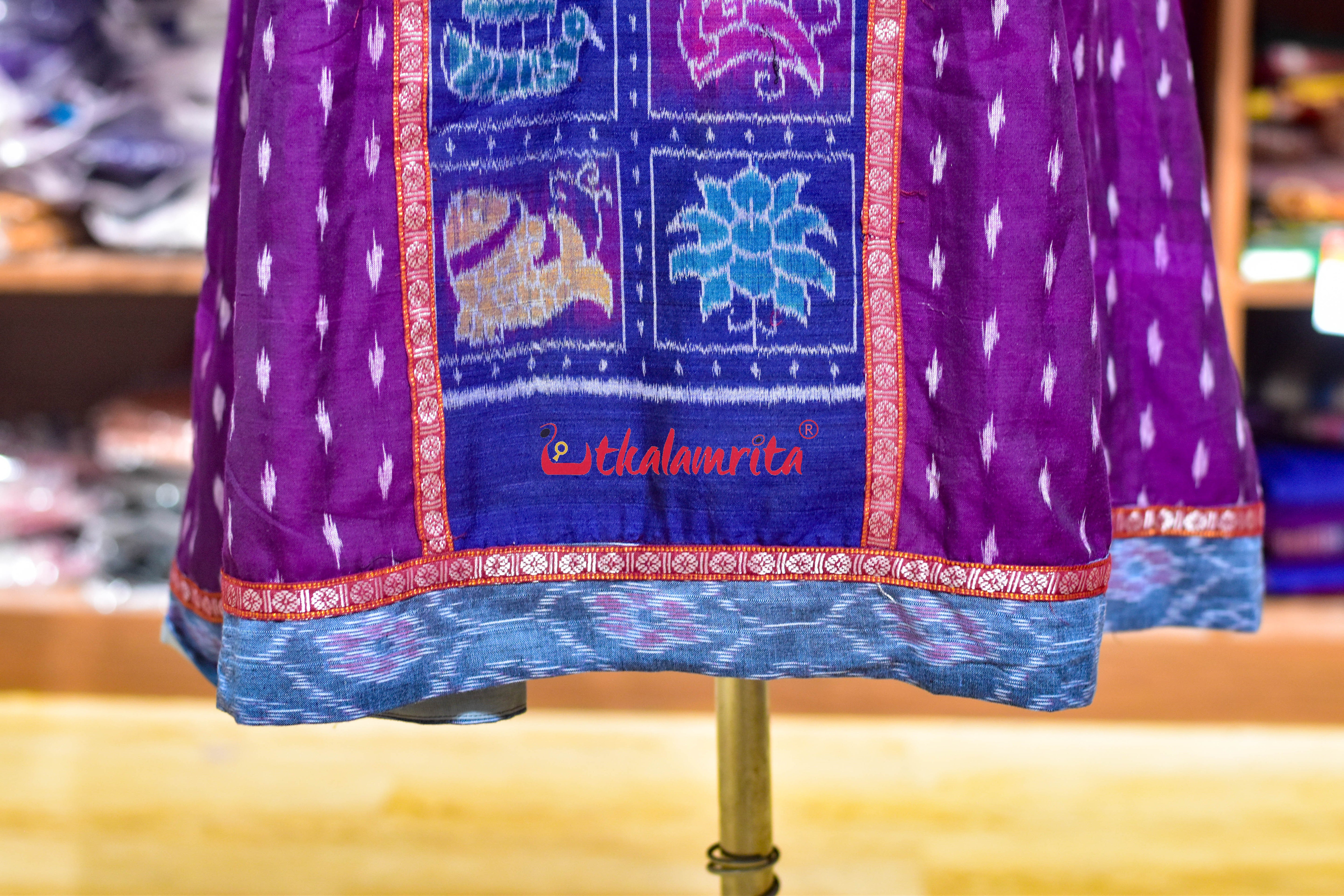 Purple White Dots with Nabakothi Design (Anarkali)