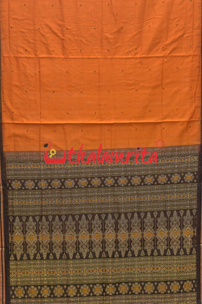 Rust Black Buti Bomkai Saree