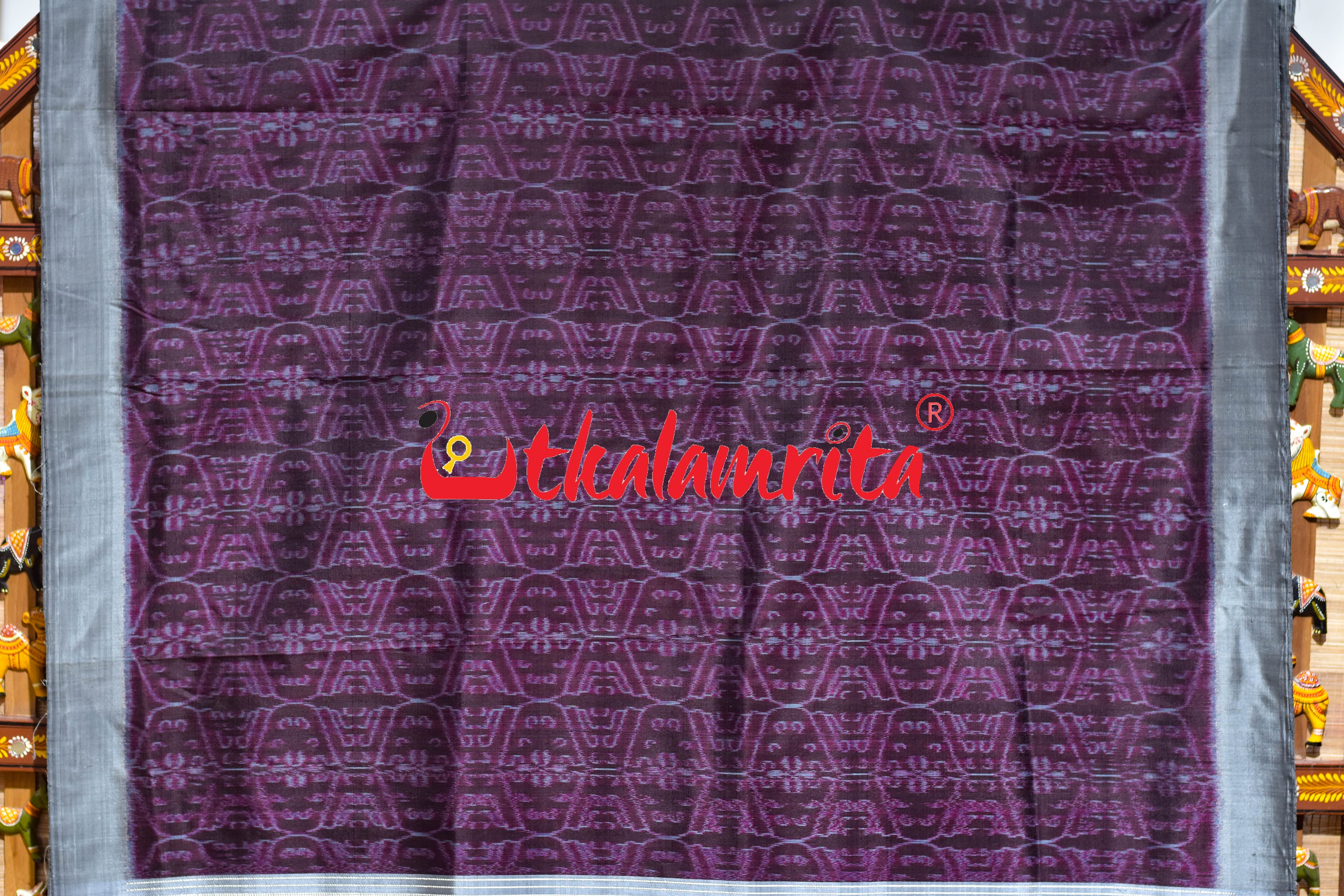 Chungudia Daali Coffee Grey Khandua Silk Saree