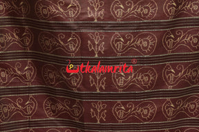 Khaja Natural Dye Mayura Anchal Khandua Silk Saree