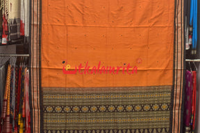 Rust Black Buti Bomkai Saree