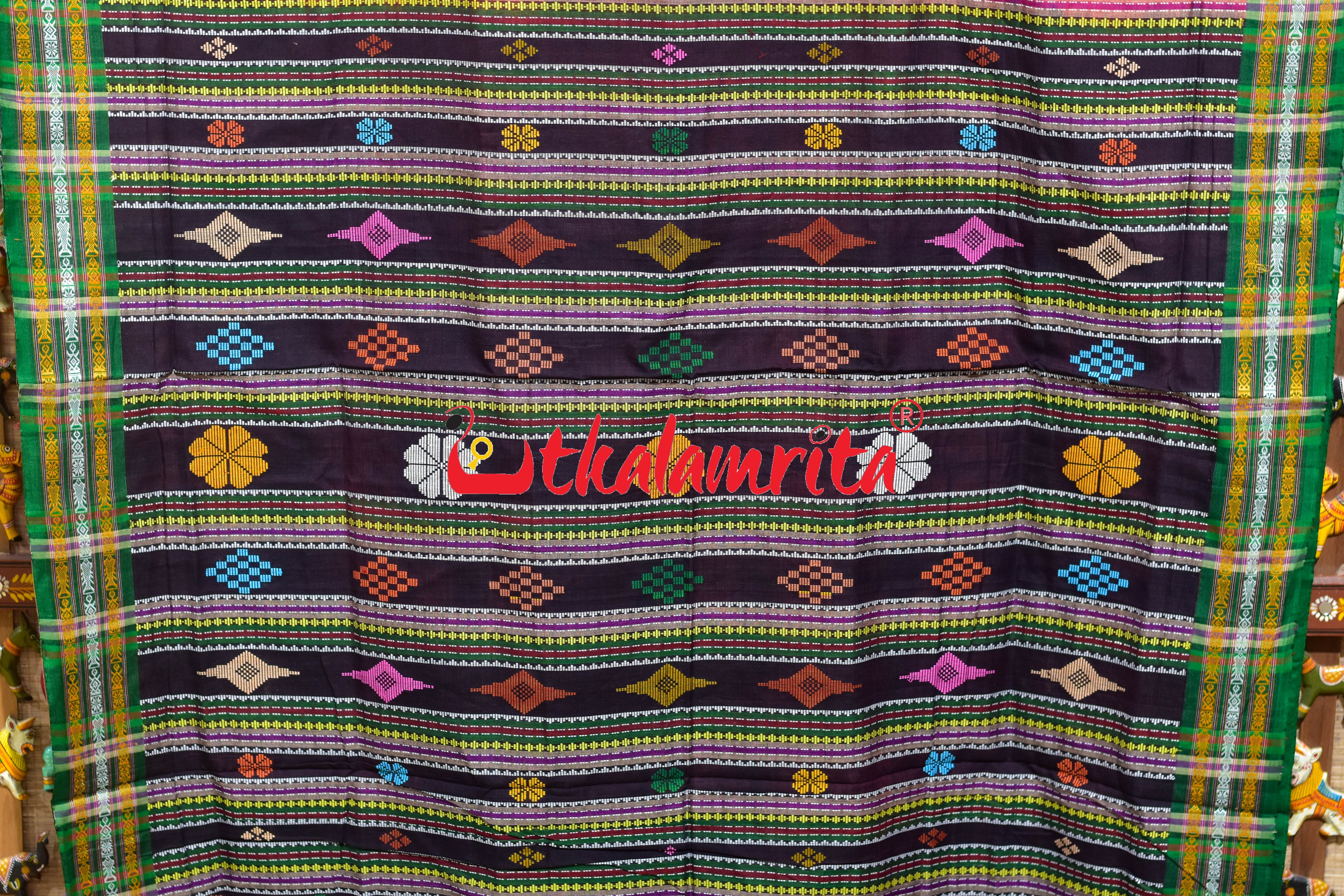 Pink Buta Phula Anchal Dhalapathar Cotton Saree