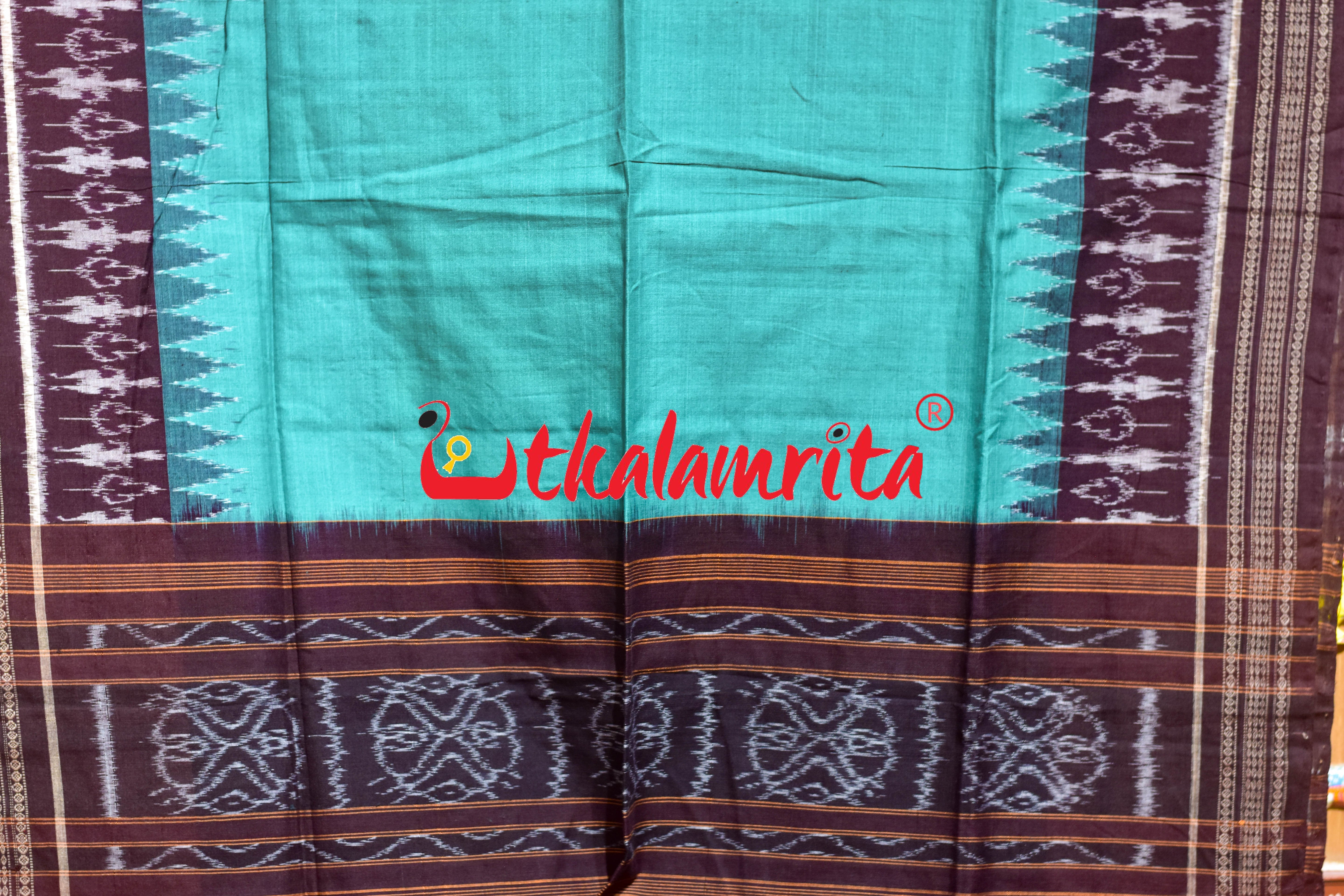 Tribal Border Sea Green Coffee (Dupatta)