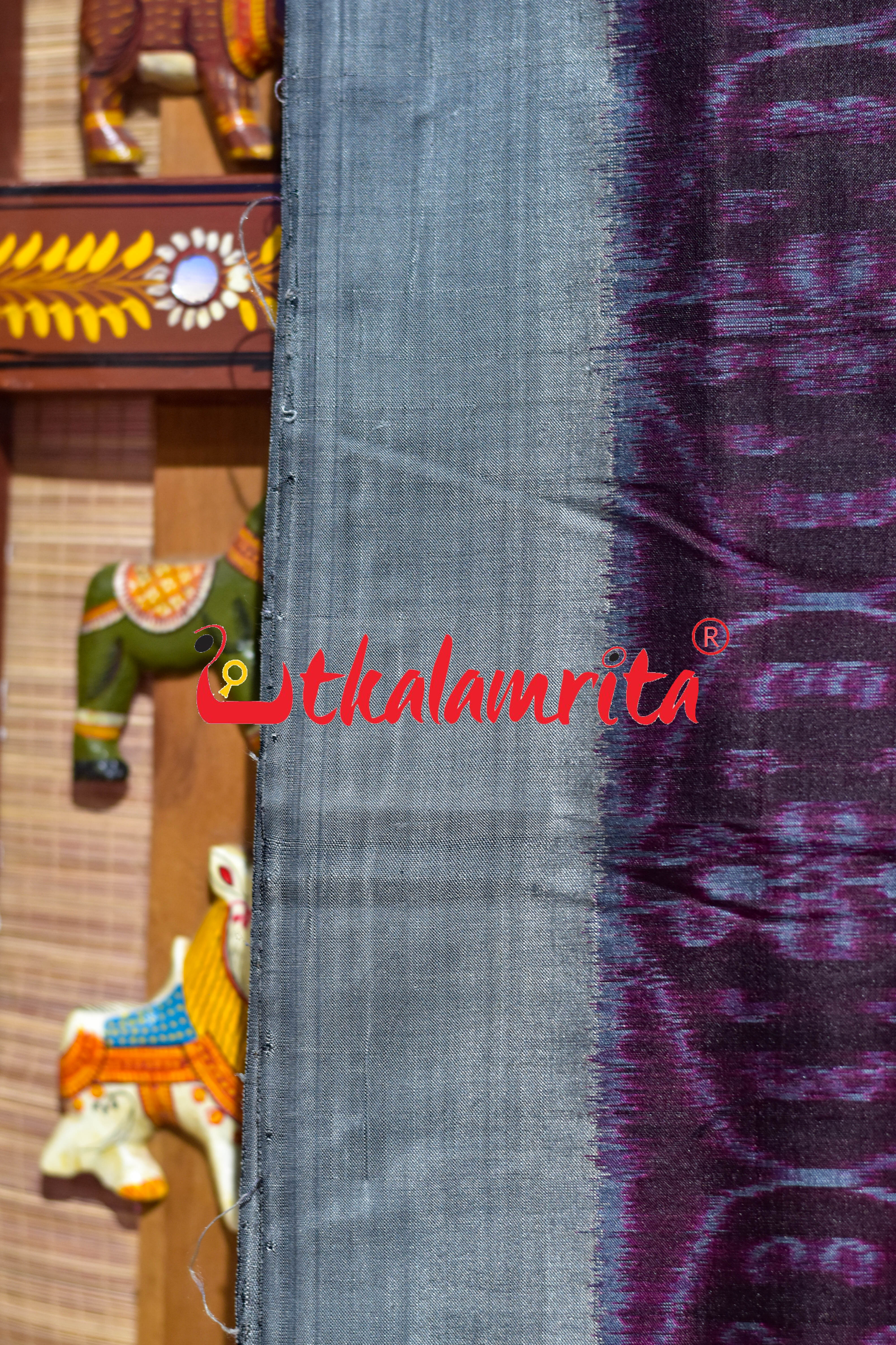 Chungudia Daali Coffee Grey Khandua Silk Saree