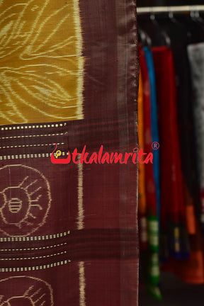 Khaja Natural Dye Mayura Anchal Khandua Silk Saree