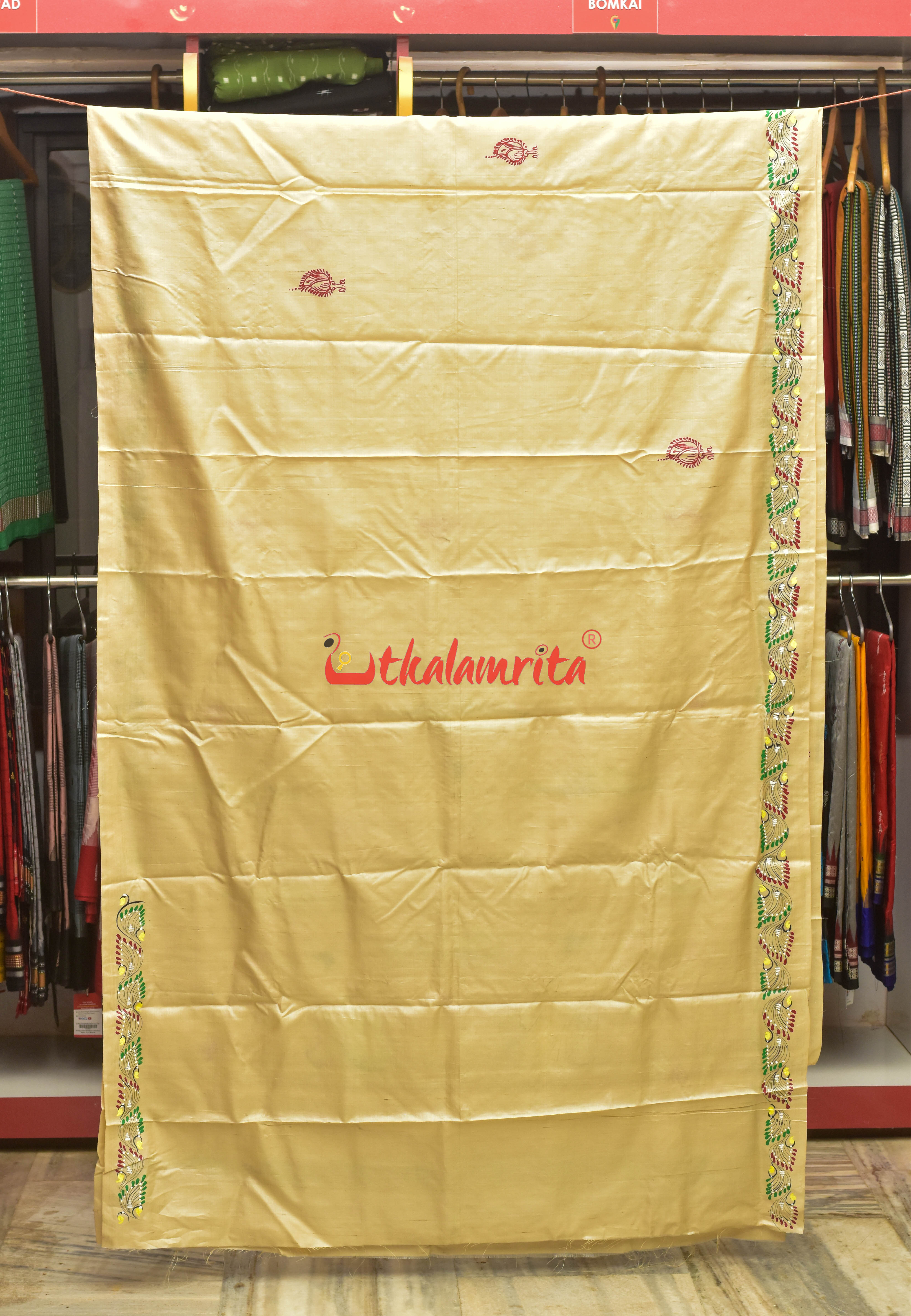 Pari Theme Pattachitra Tussar Silk Saree