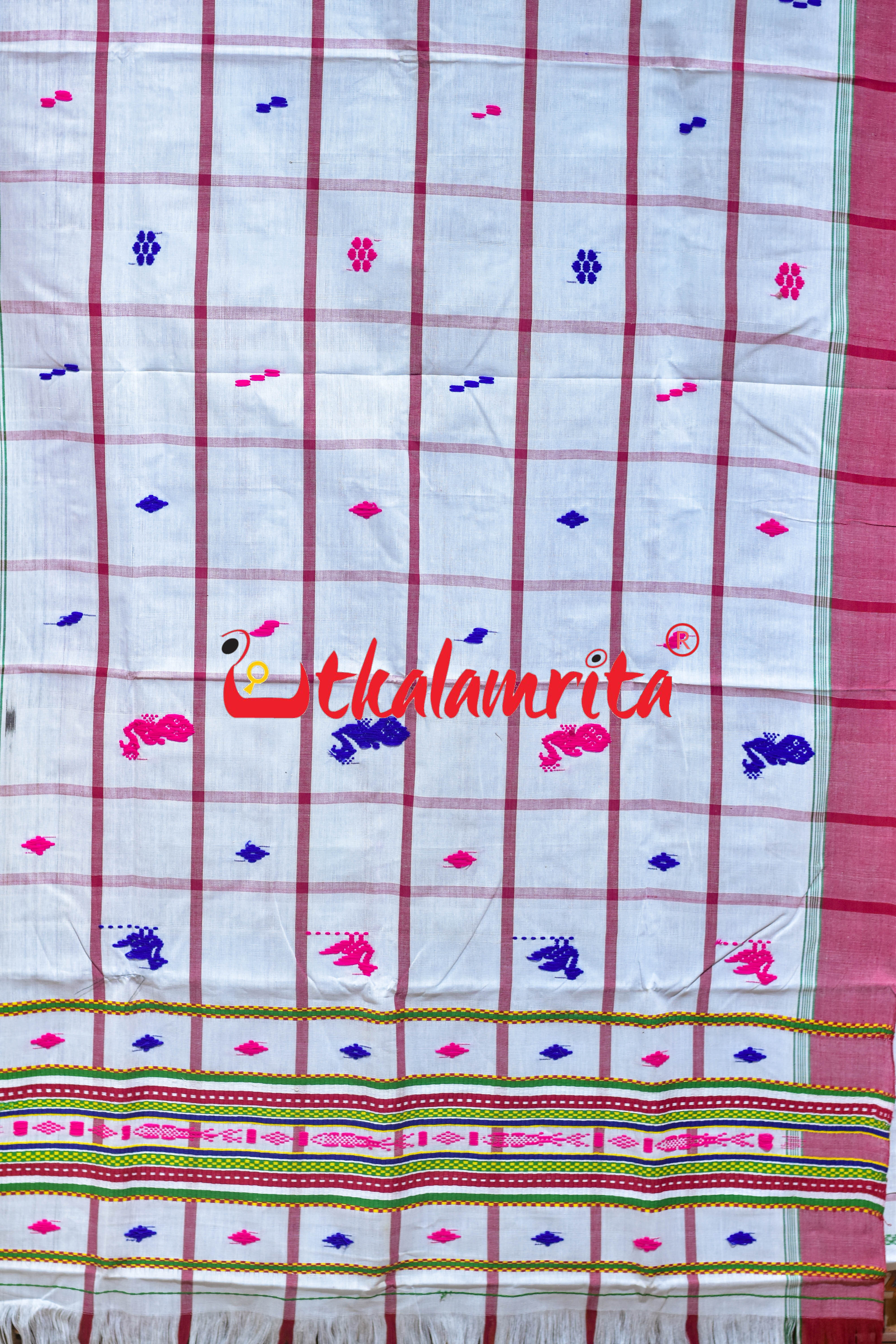 White Red Thin Stripes Santhal