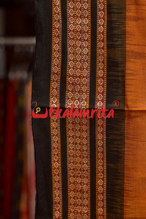 Rust Black Buti Bomkai Saree