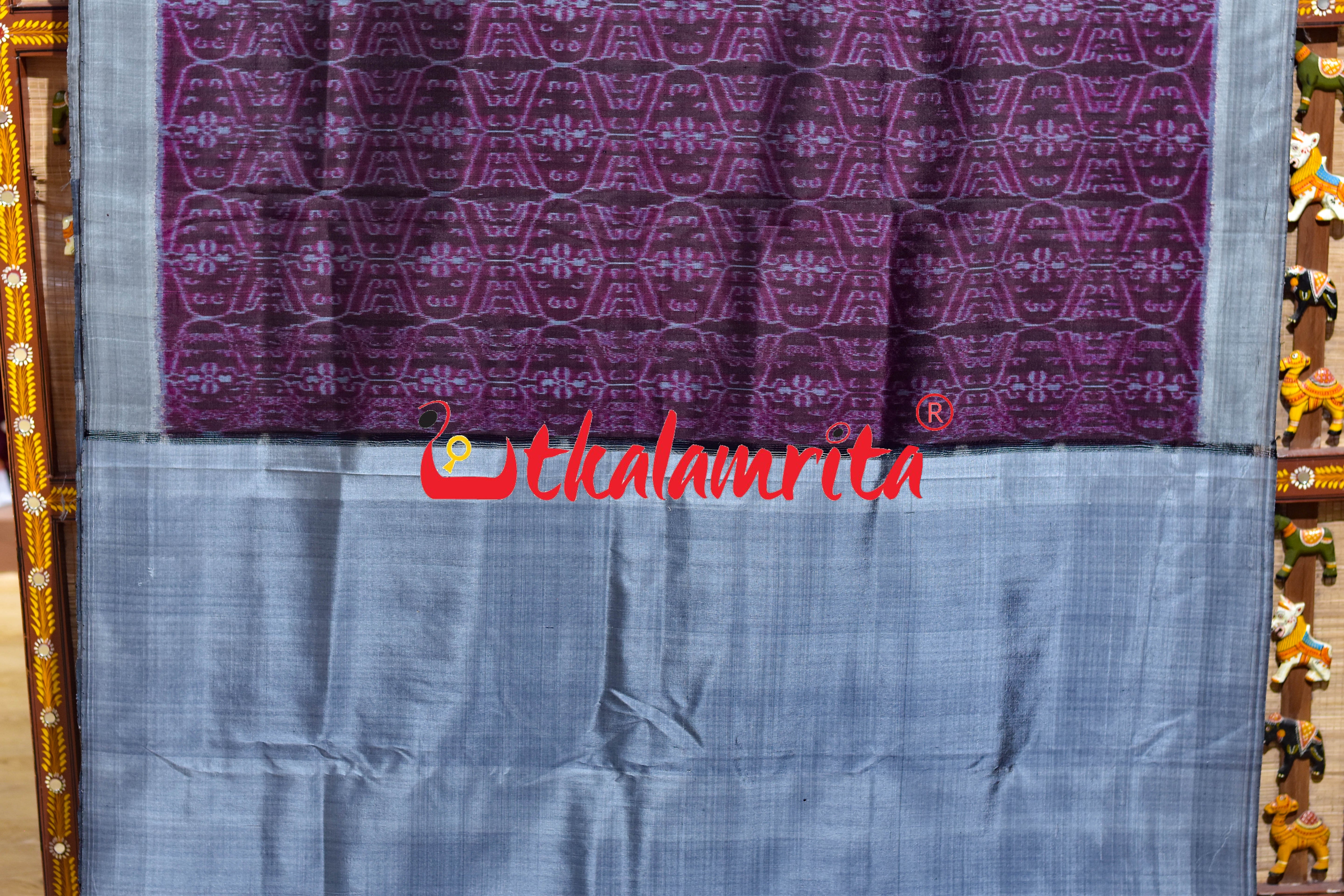 Chungudia Daali Coffee Grey Khandua Silk Saree