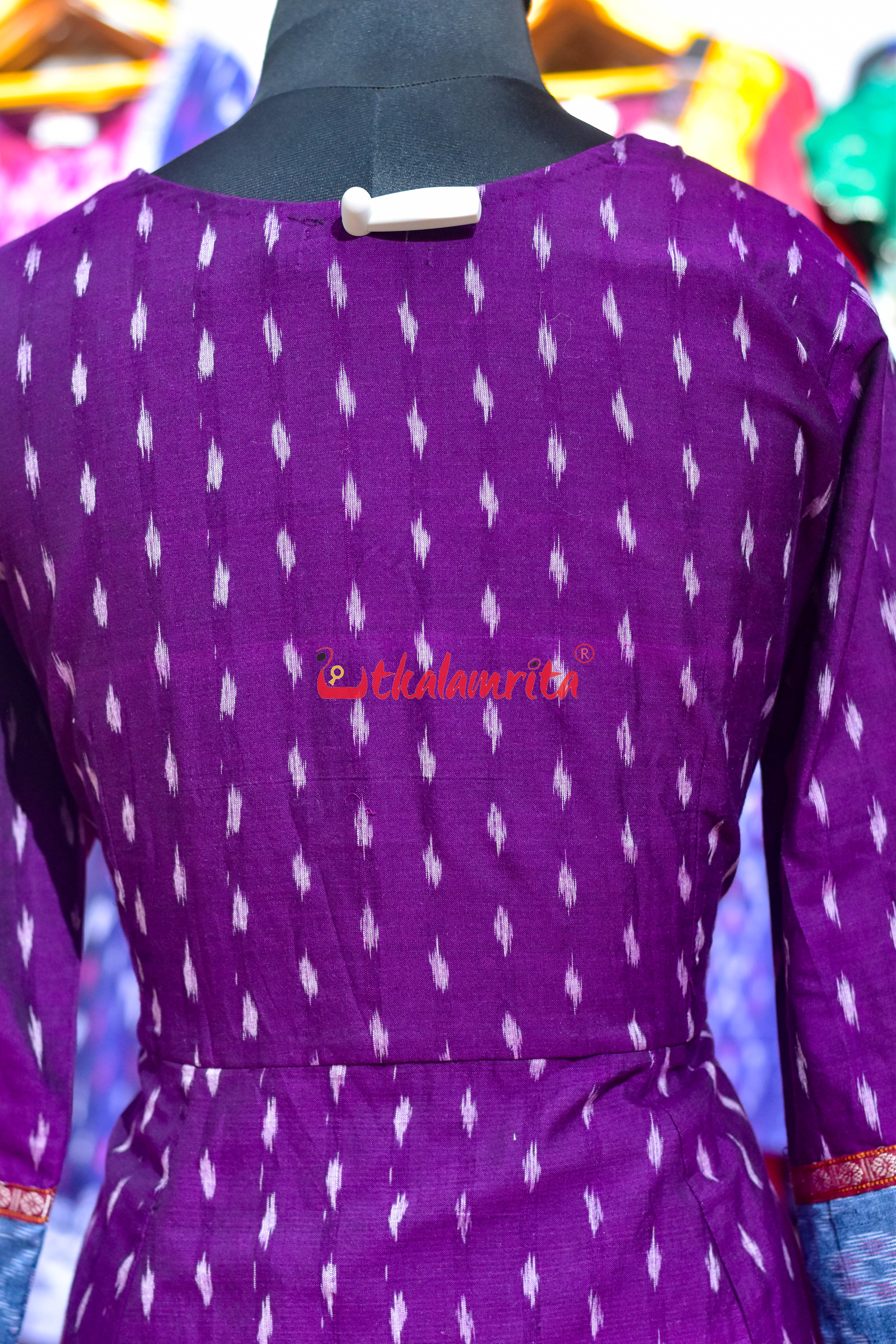 Purple White Dots with Nabakothi Design (Anarkali)