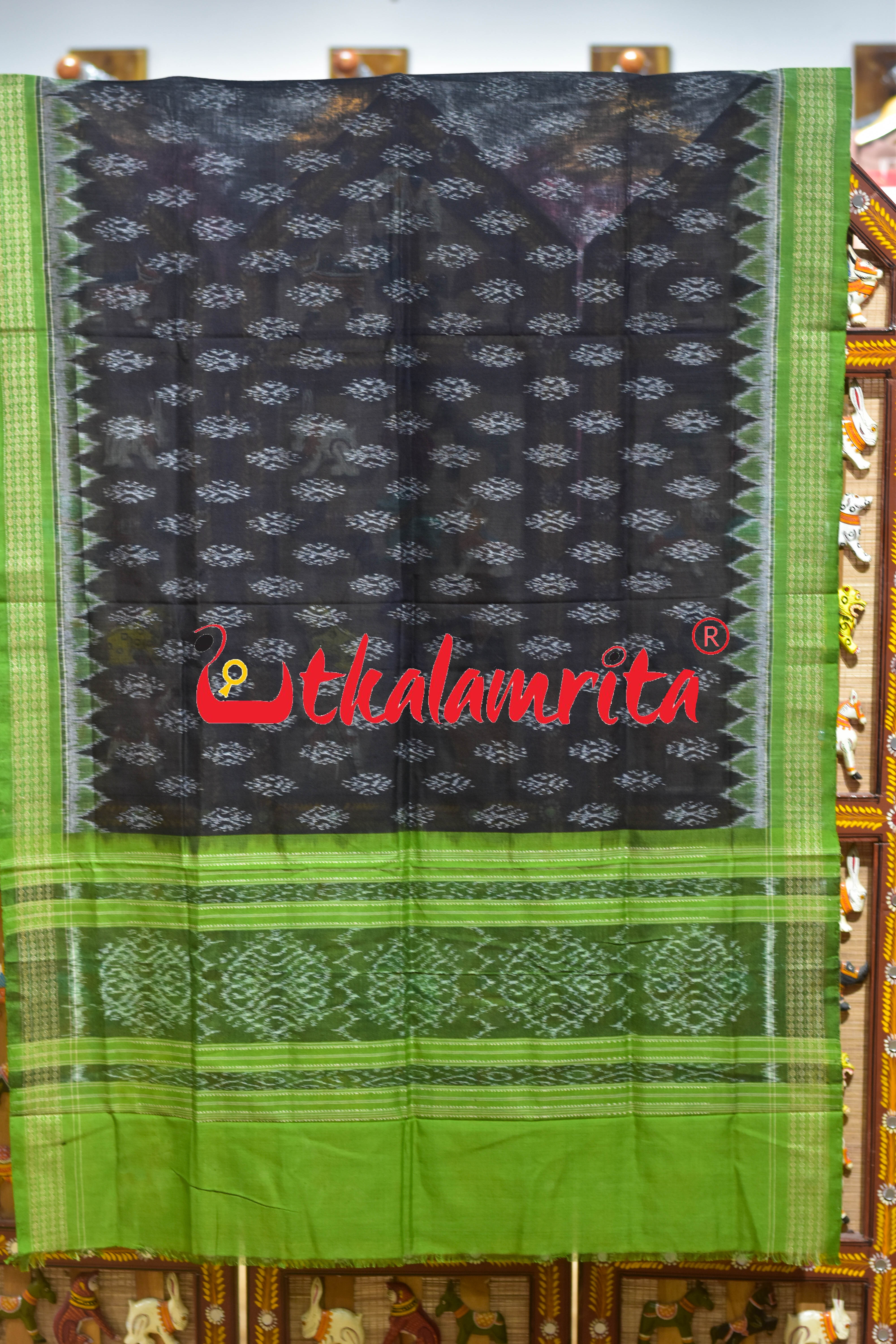 Black Mehndi Phula Bandha Sambalpuri (Dupatta)